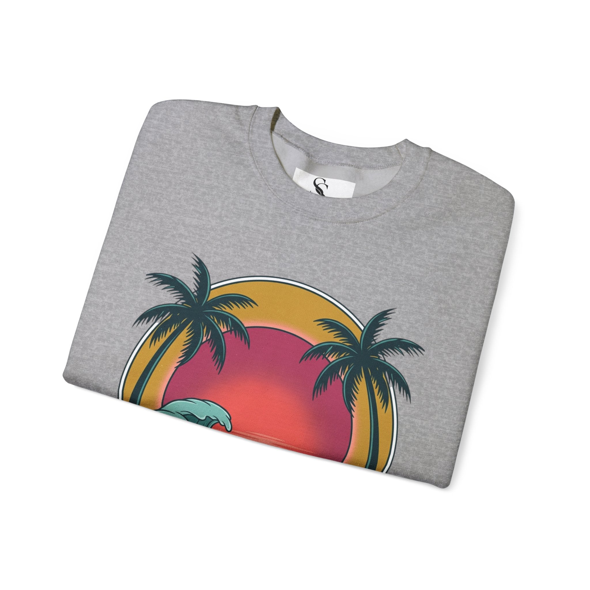 Endless Summer Crewneck Sweatshirt — Vintage Palm Beach Wave Graphic