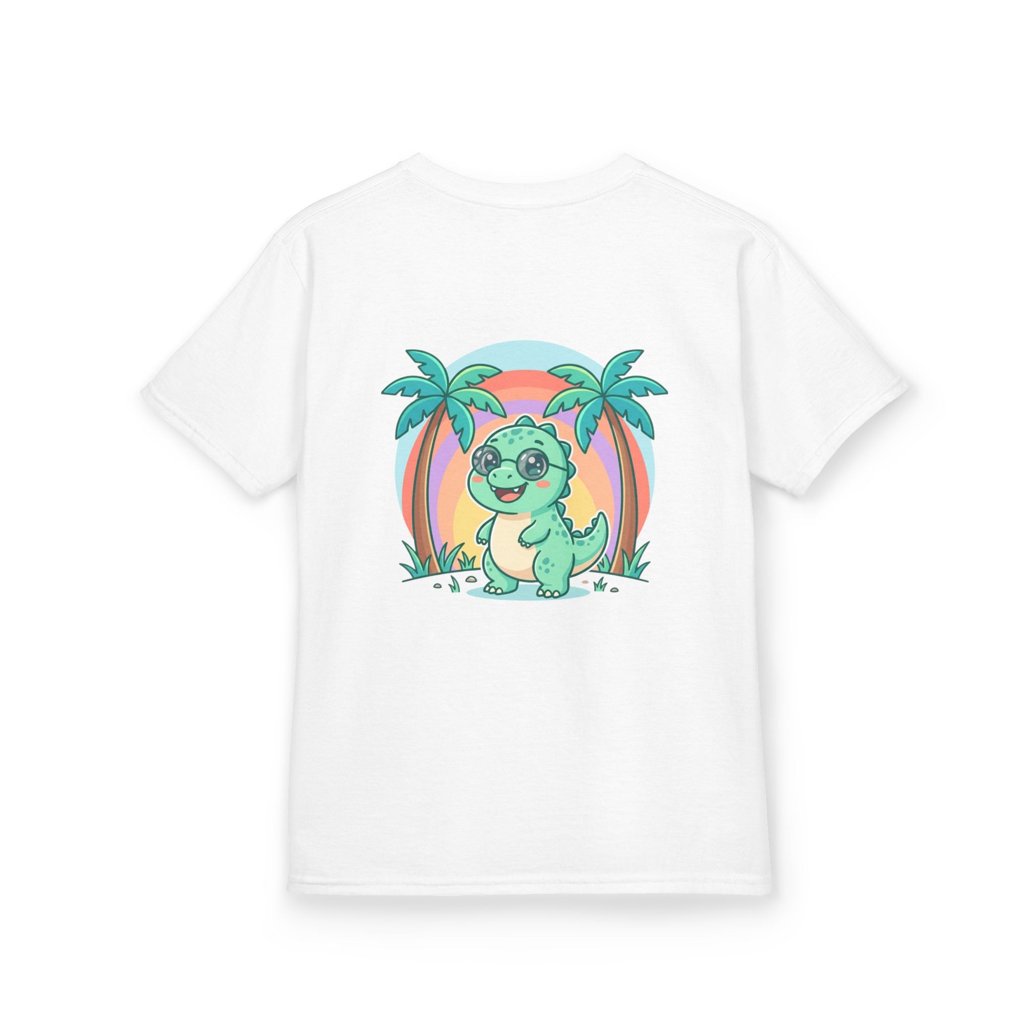 Kids Tee — "Adventure Awaits!" Dino Beach Graphic