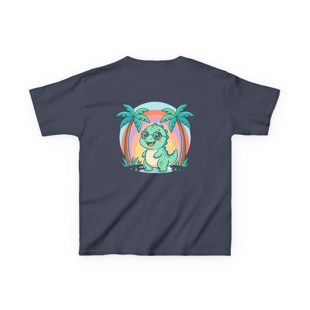 Kids Tee — "Adventure Awaits!" Dino Beach Graphic