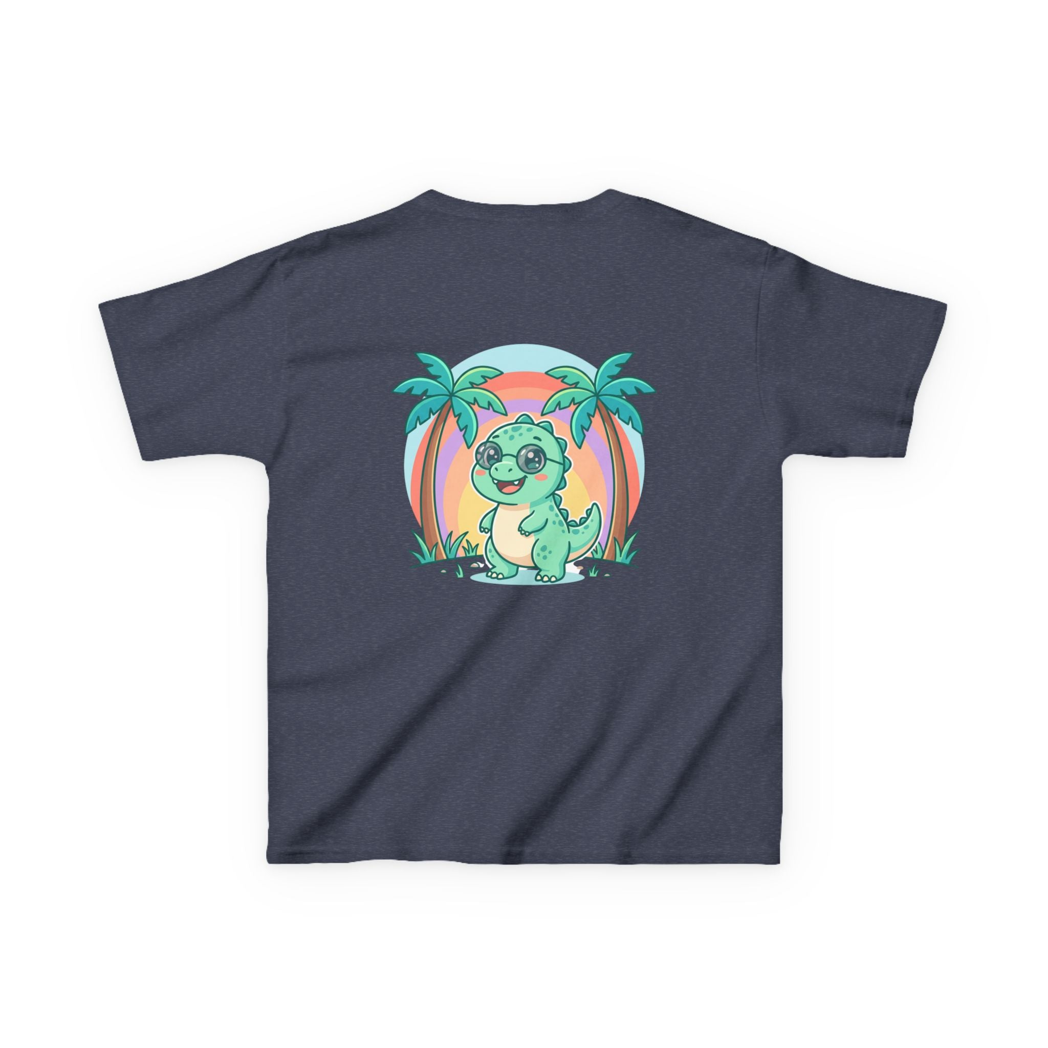 Kids Tee — "Adventure Awaits!" Dino Beach Graphic