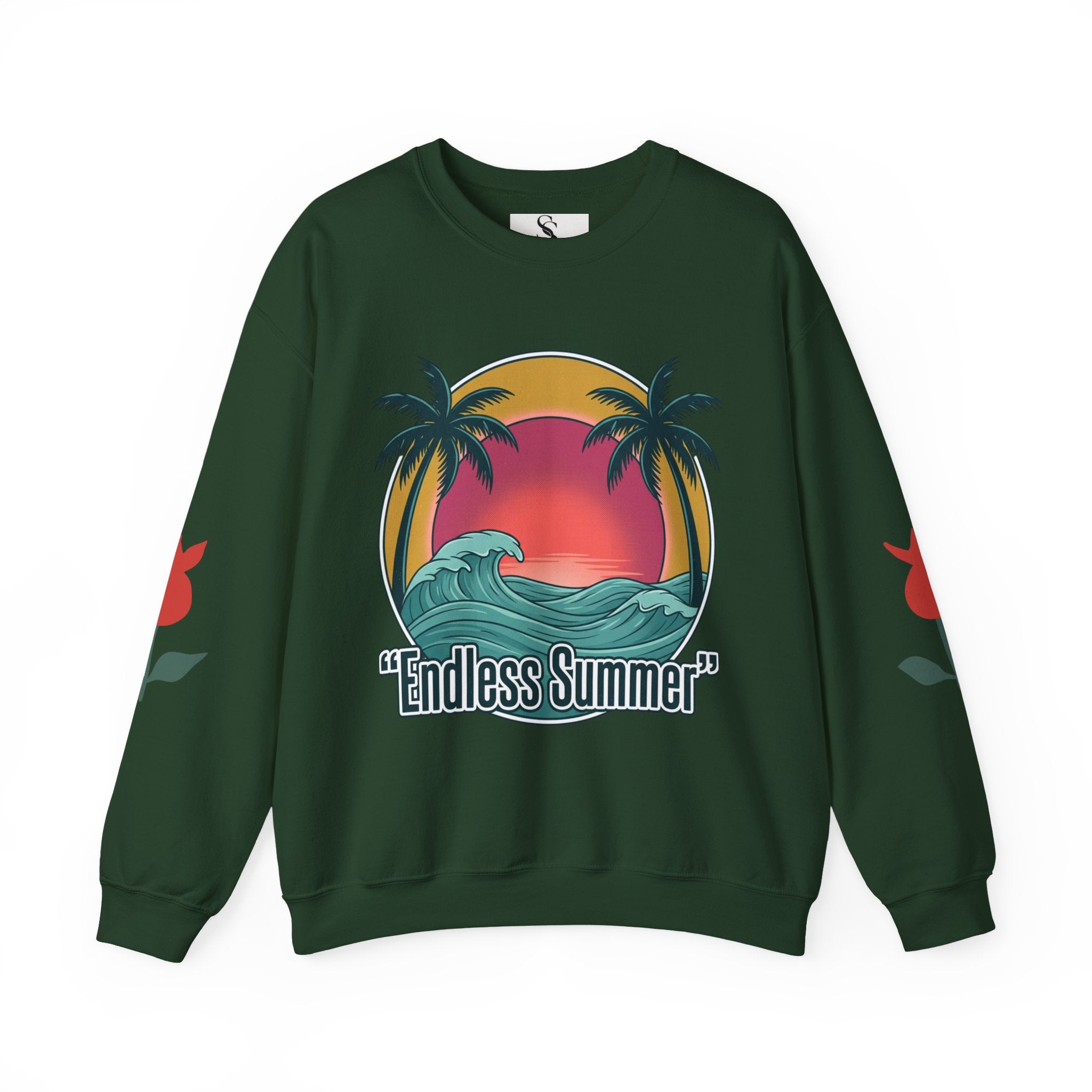 Endless Summer Crewneck Sweatshirt — Vintage Palm Beach Wave Graphic