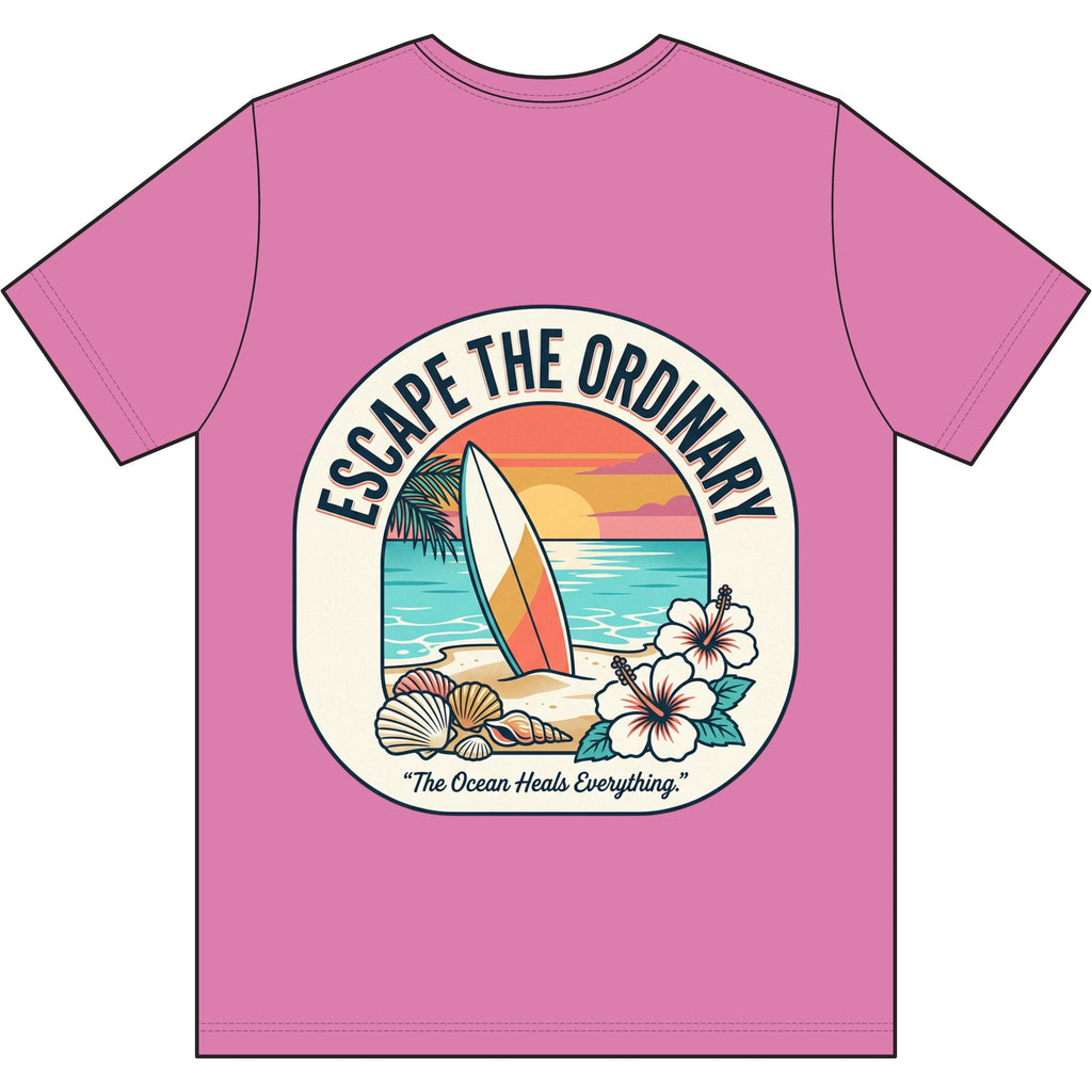 Beach More Worry Less Tee — Surf Sunset Graphic T-Shirt