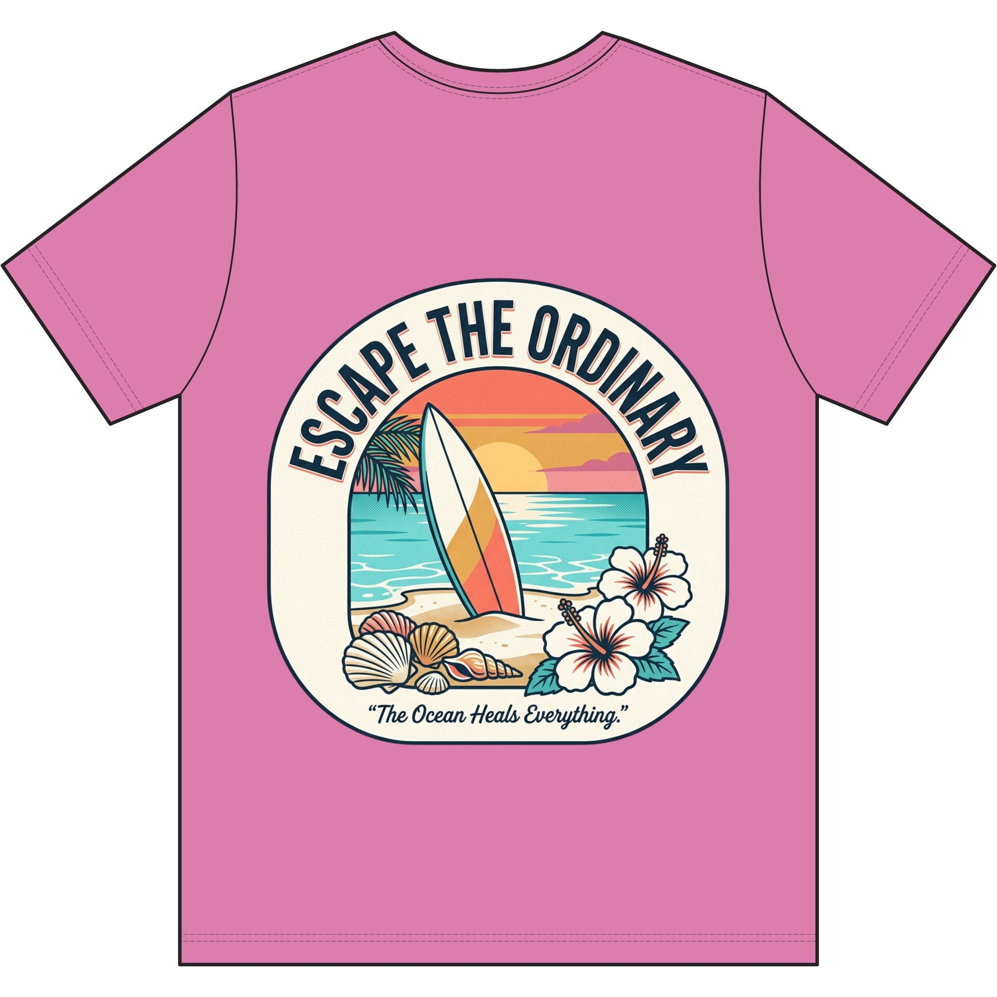 Beach More Worry Less Tee — Surf Sunset Graphic T-Shirt