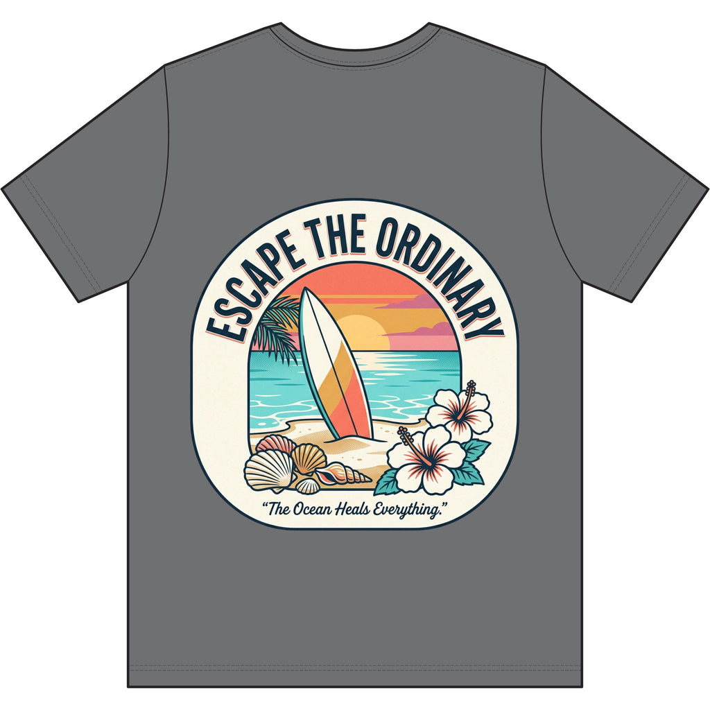 Beach More Worry Less Tee — Surf Sunset Graphic T-Shirt