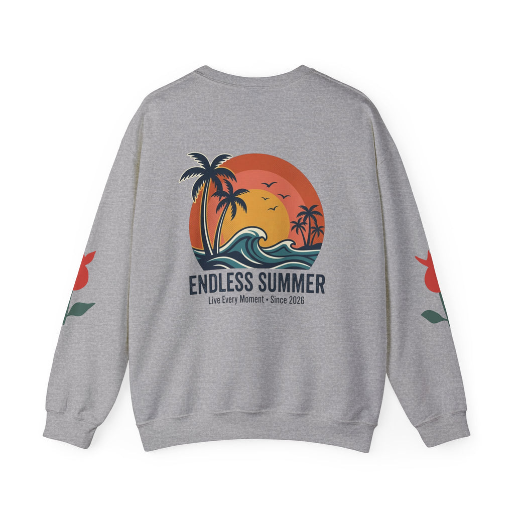 Endless Summer Crewneck Sweatshirt — Vintage Palm Beach Wave Graphic
