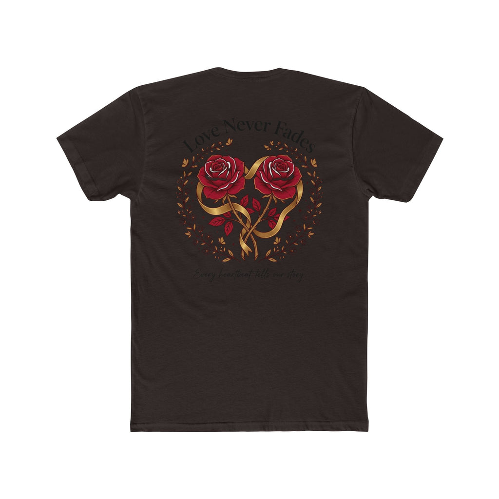 Love Never Fades Rose Heart Tee — Romantic Valentine’s Day Floral T-Shirt