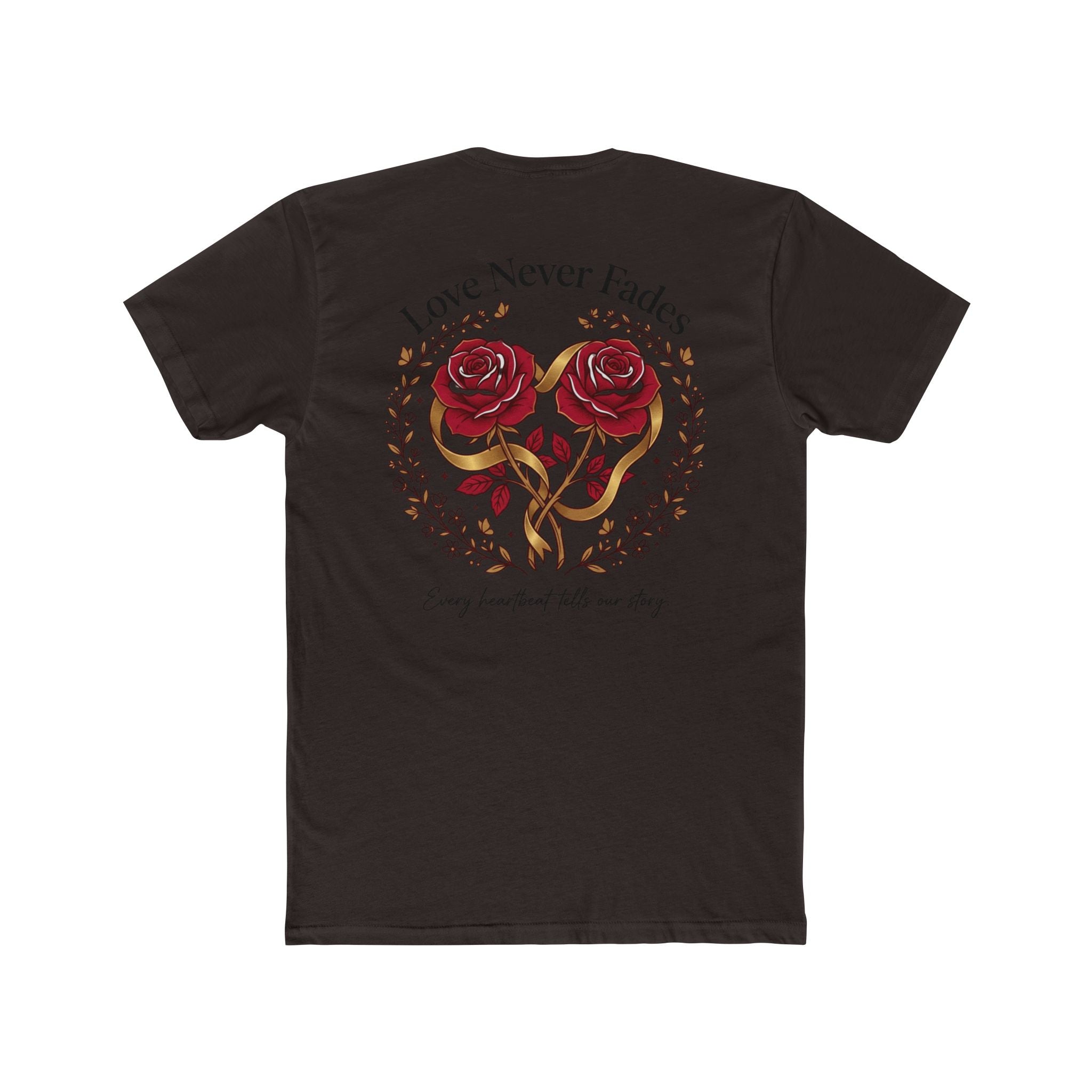 Love Never Fades Rose Heart Tee — Romantic Valentine’s Day Floral T-Shirt
