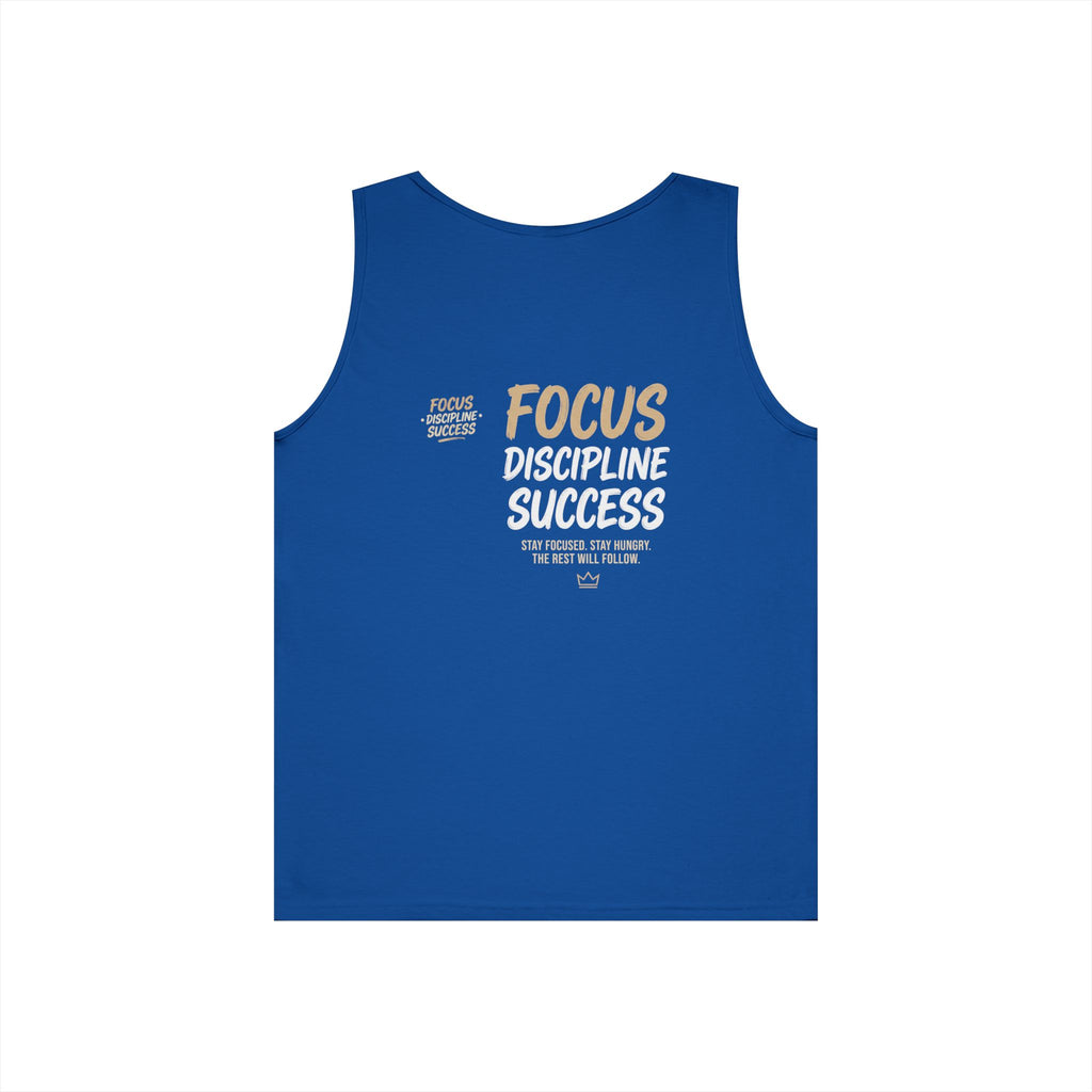 Motivational 'FOCUS Discipline Success' Cotton Tank Top