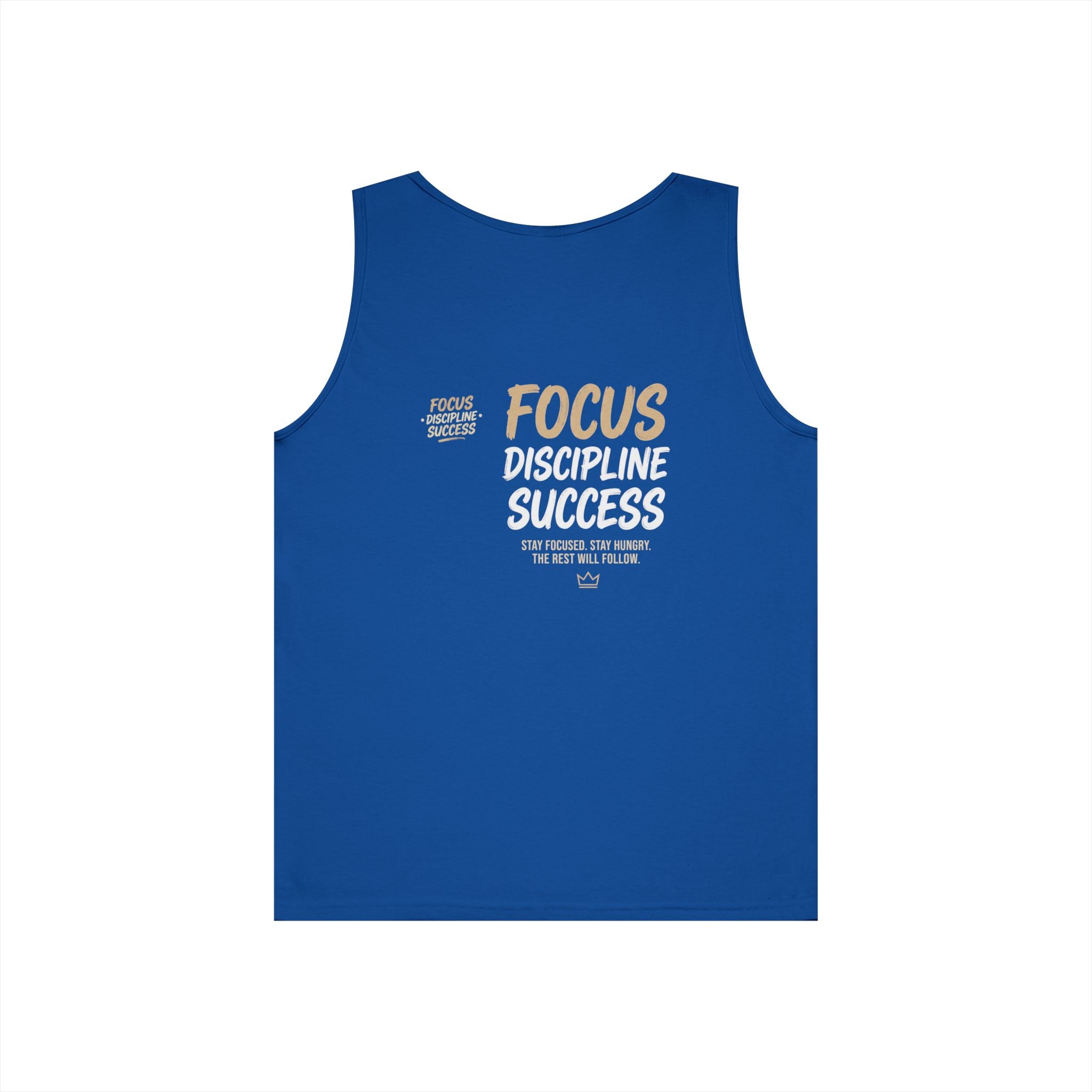 Motivational 'FOCUS Discipline Success' Cotton Tank Top