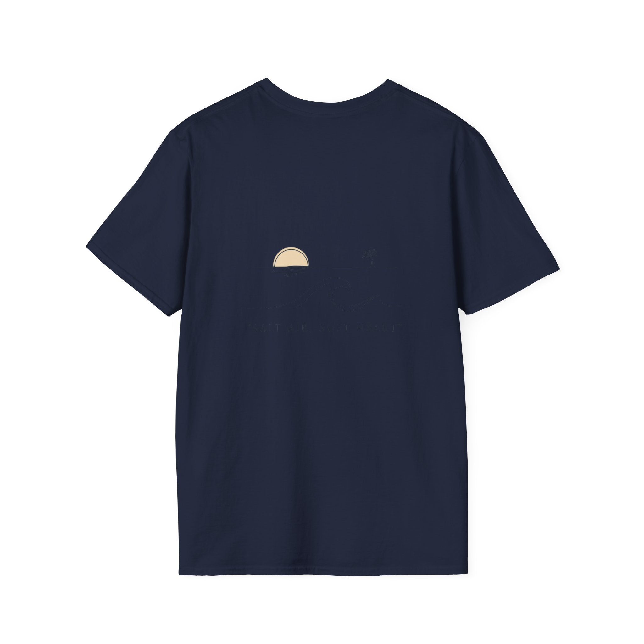 T-Shirt — Minimal Gold Wave Heart Graphic Tee | Beachy, Romantic Casual Top