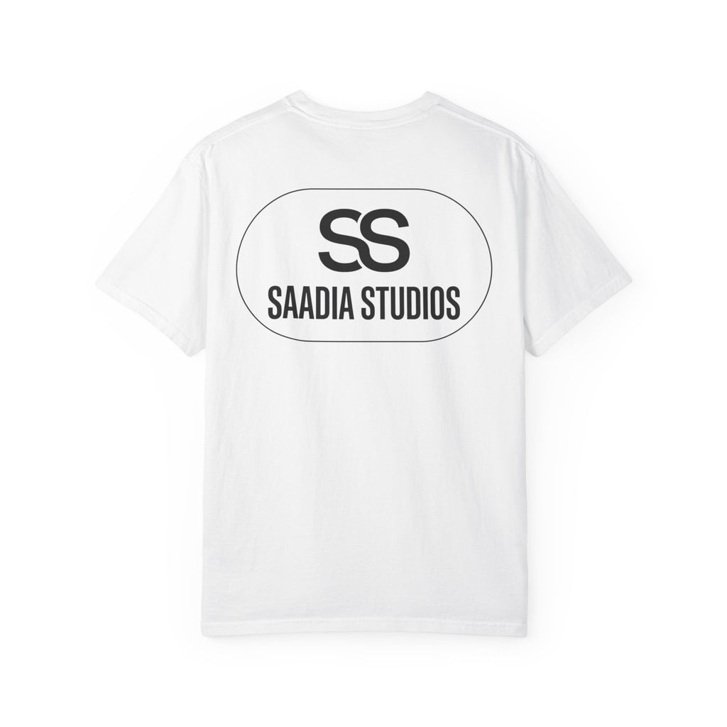 Saadia Studios Logo T-Shirt — SS Monogram Tee with Heart Accent