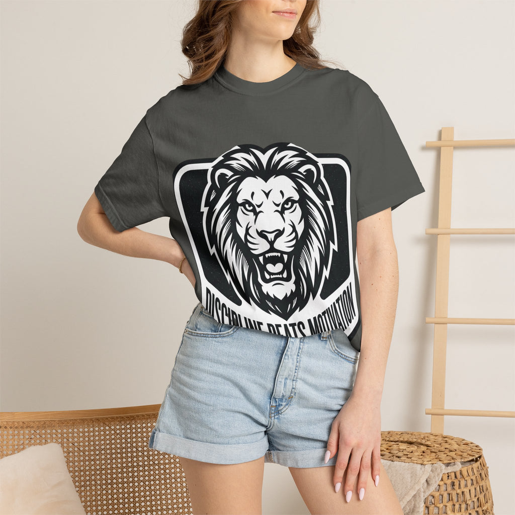 Discipline Beats Motivation Lion T-Shirt