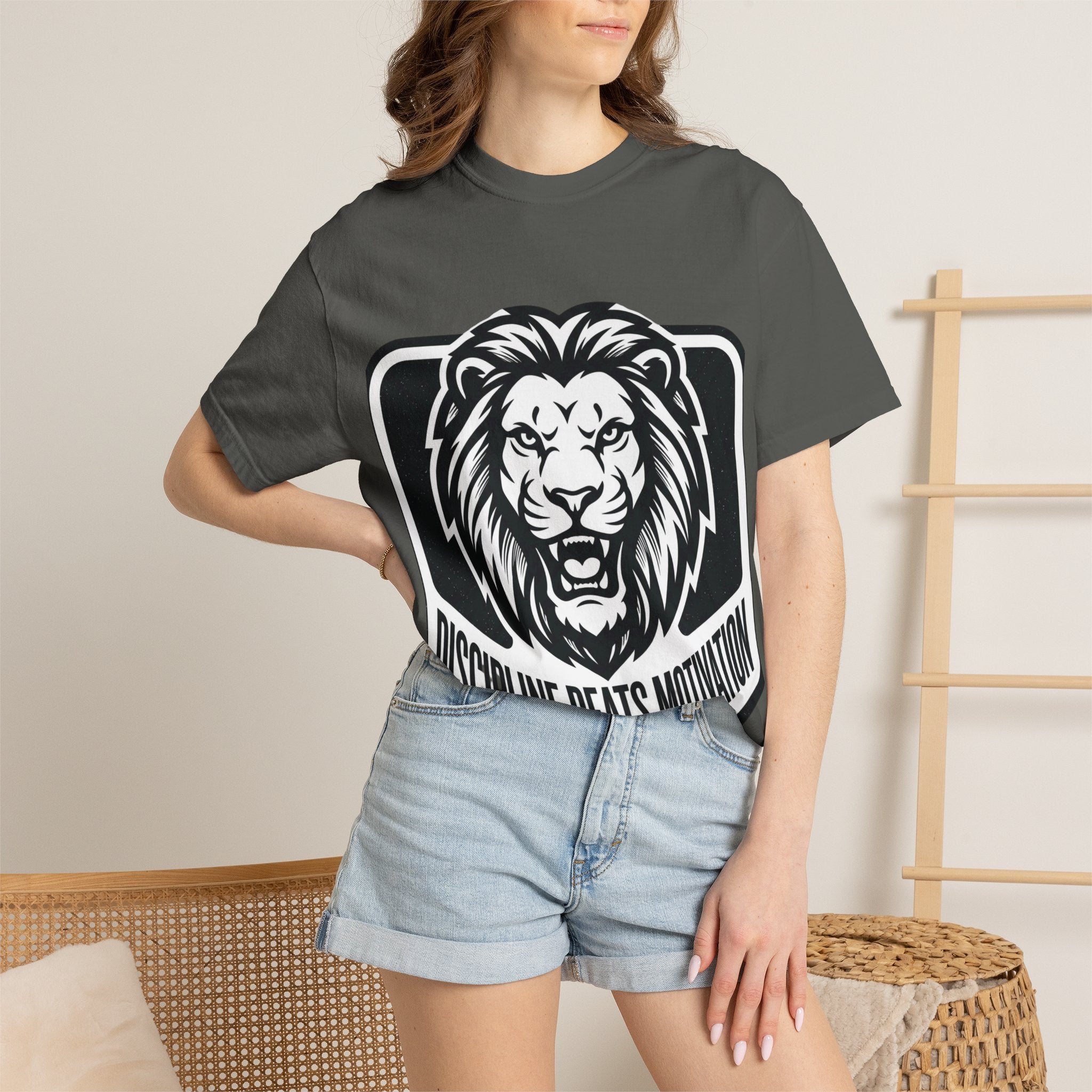 Discipline Beats Motivation Lion T-Shirt
