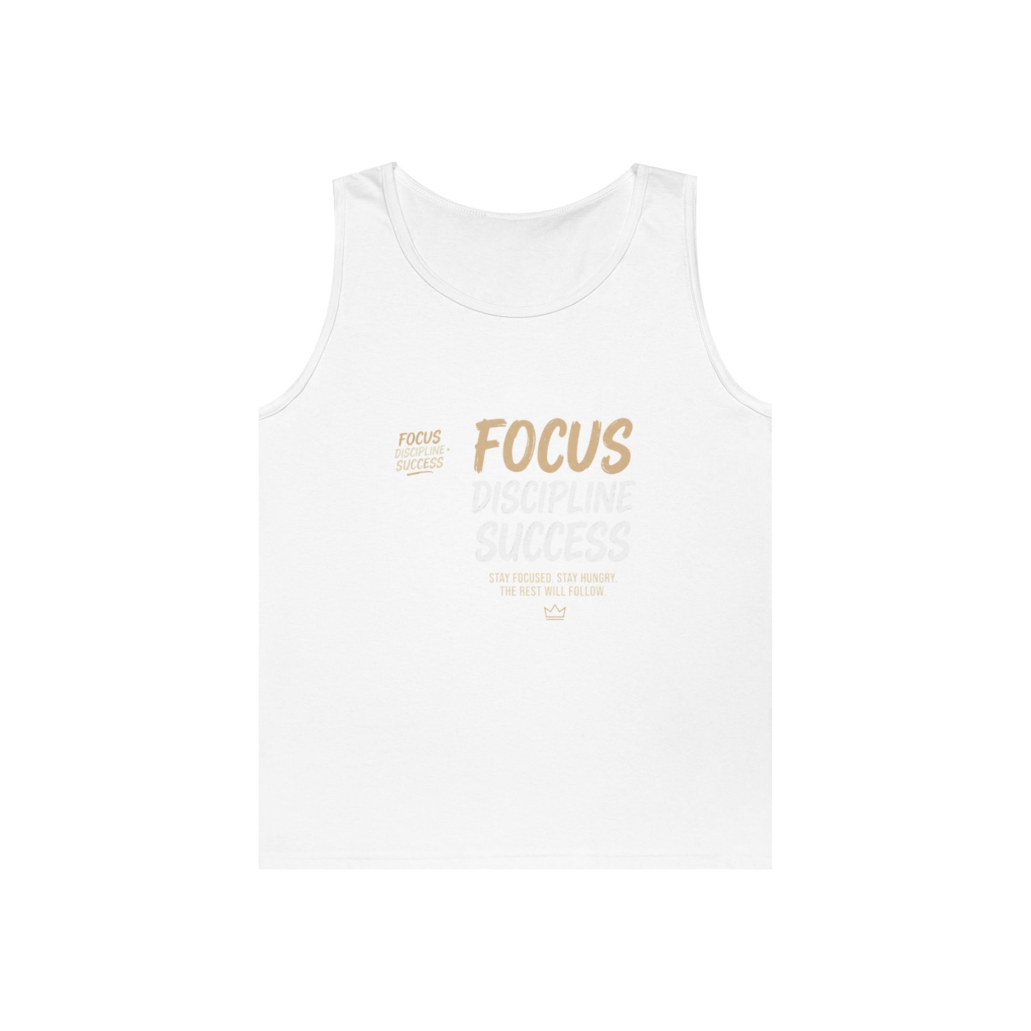 Motivational 'FOCUS Discipline Success' Cotton Tank Top