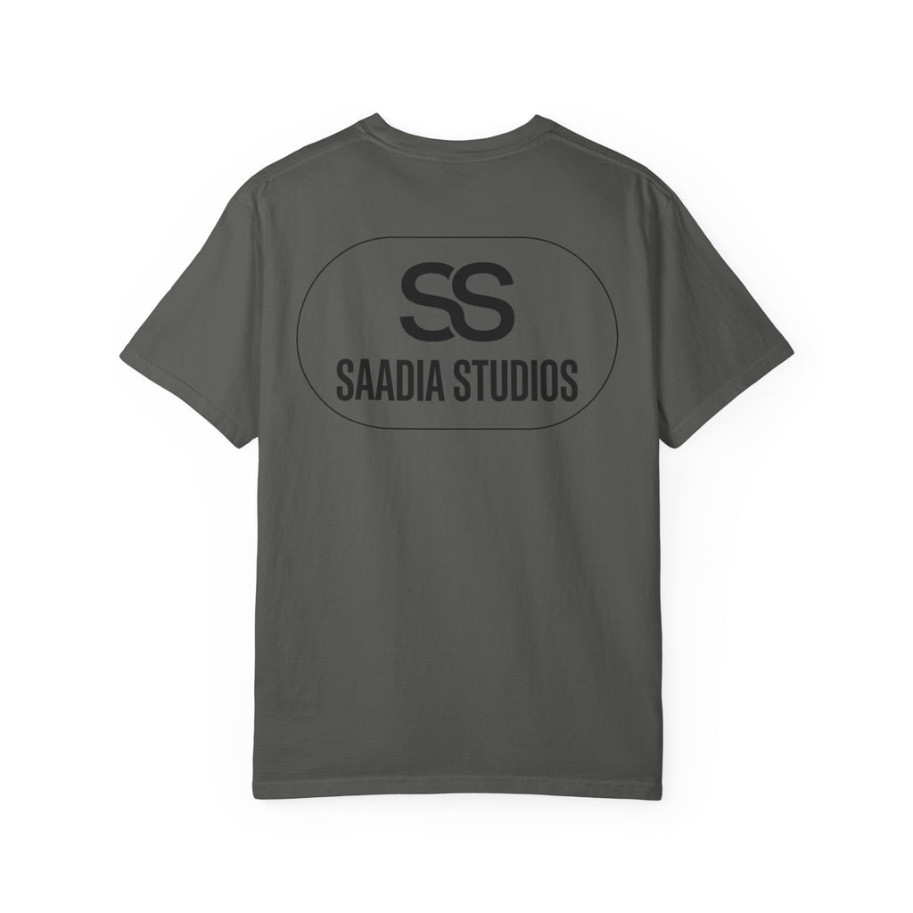 Saadia Studios Logo T-Shirt — SS Monogram Tee with Heart Accent