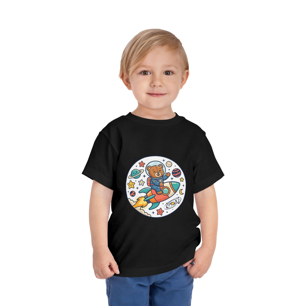 Toddler Tee — 'Dream Big Explore More' Space Bear Rocket Shirt