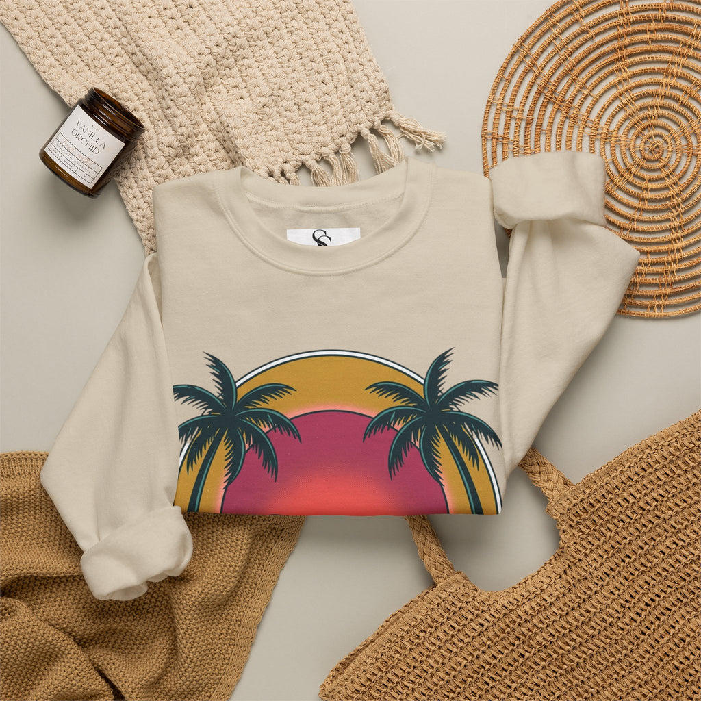 Endless Summer Crewneck Sweatshirt — Vintage Palm Beach Wave Graphic