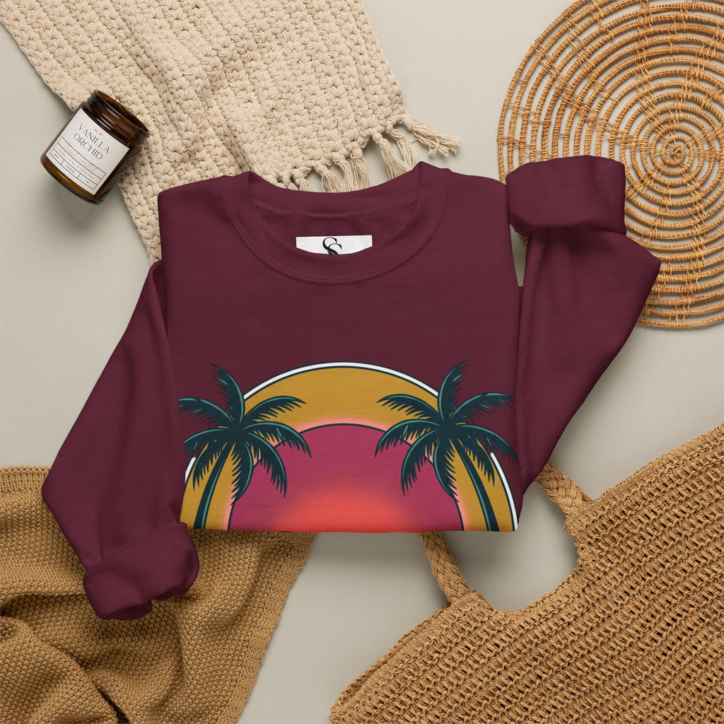 Endless Summer Crewneck Sweatshirt — Vintage Palm Beach Wave Graphic
