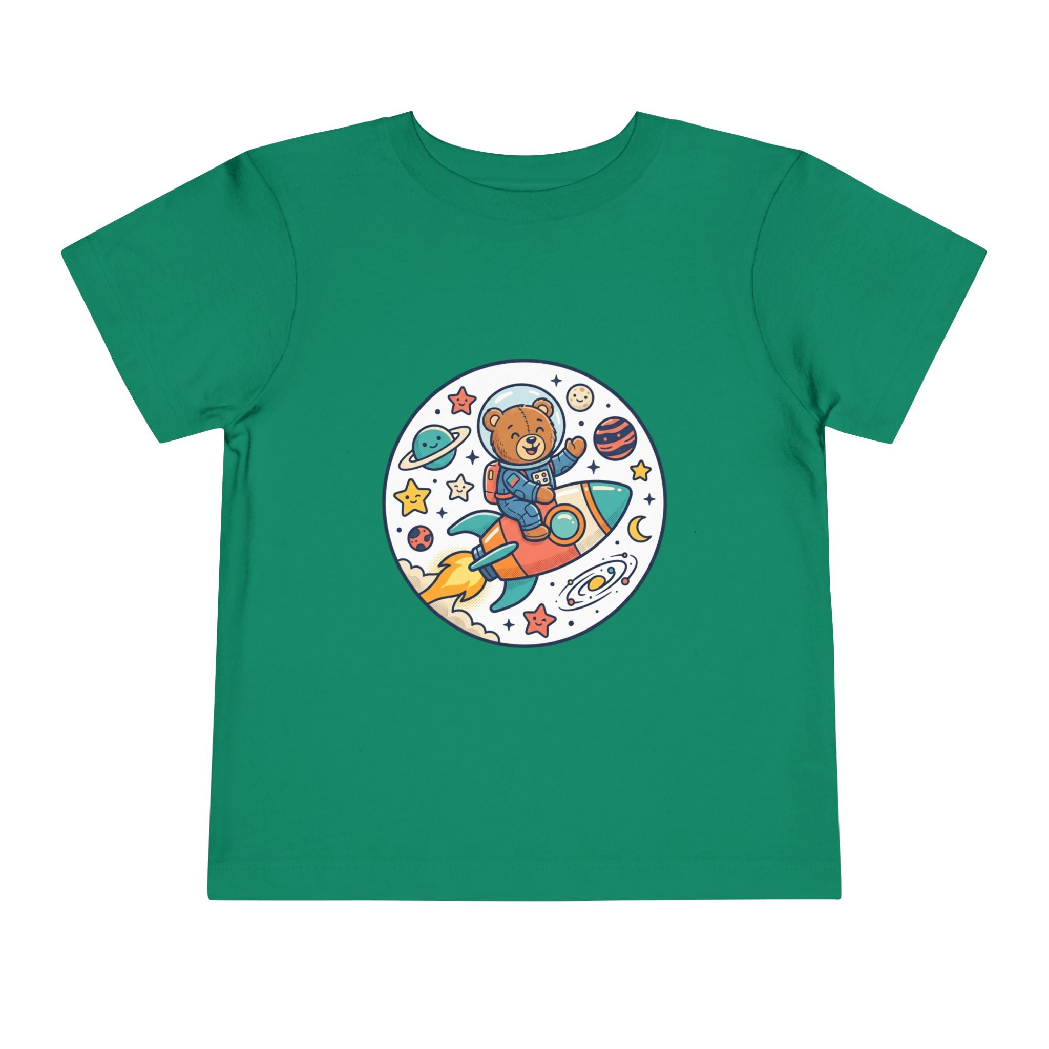 Toddler Tee — 'Dream Big Explore More' Space Bear Rocket Shirt