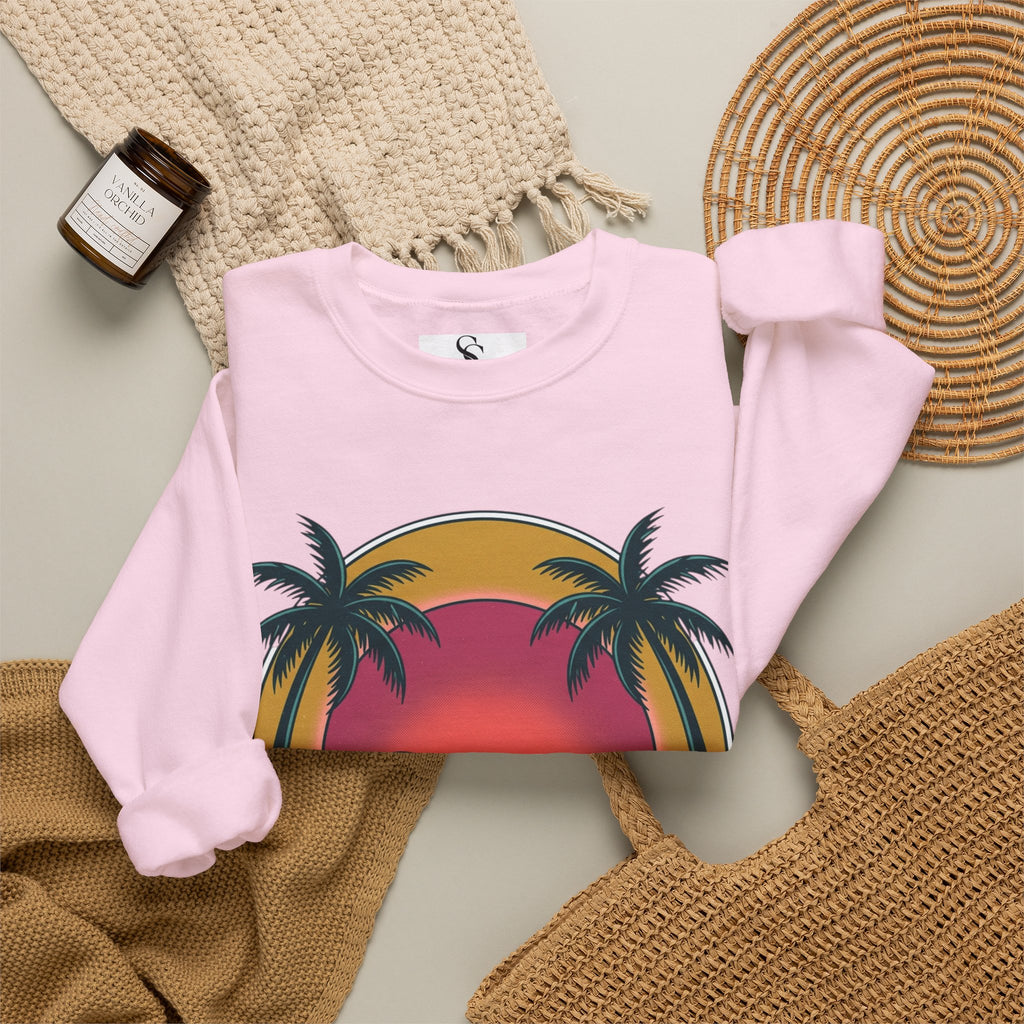 Endless Summer Crewneck Sweatshirt — Vintage Palm Beach Wave Graphic