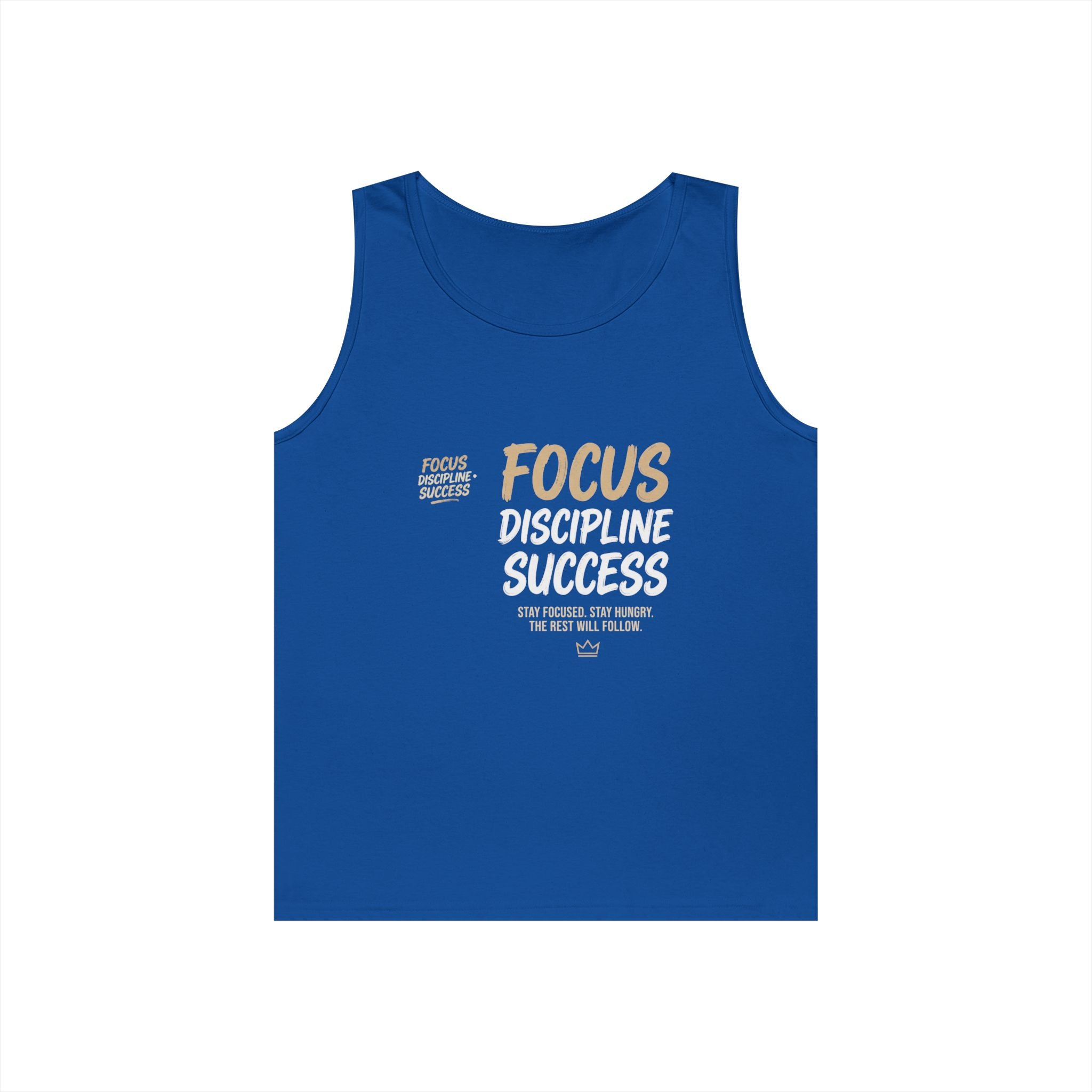 Motivational 'FOCUS Discipline Success' Cotton Tank Top