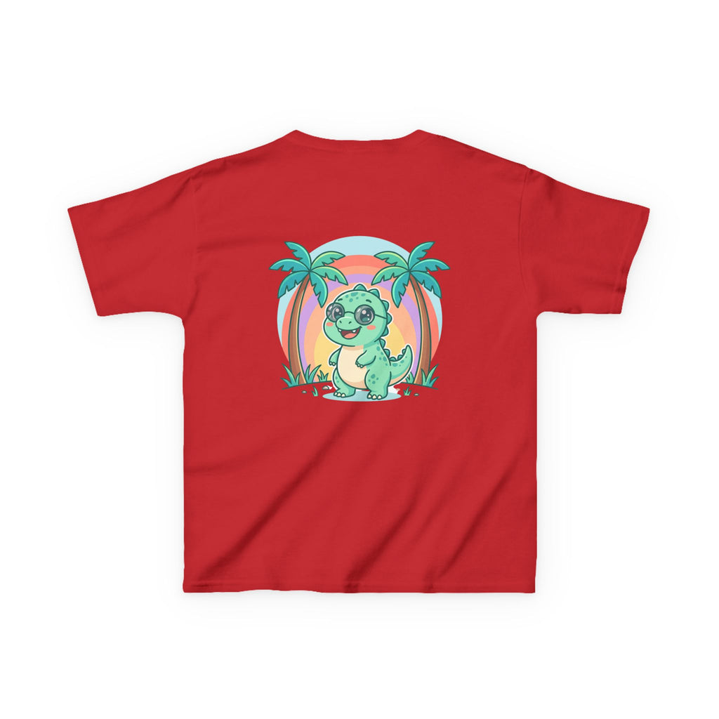 Kids Tee — "Adventure Awaits!" Dino Beach Graphic