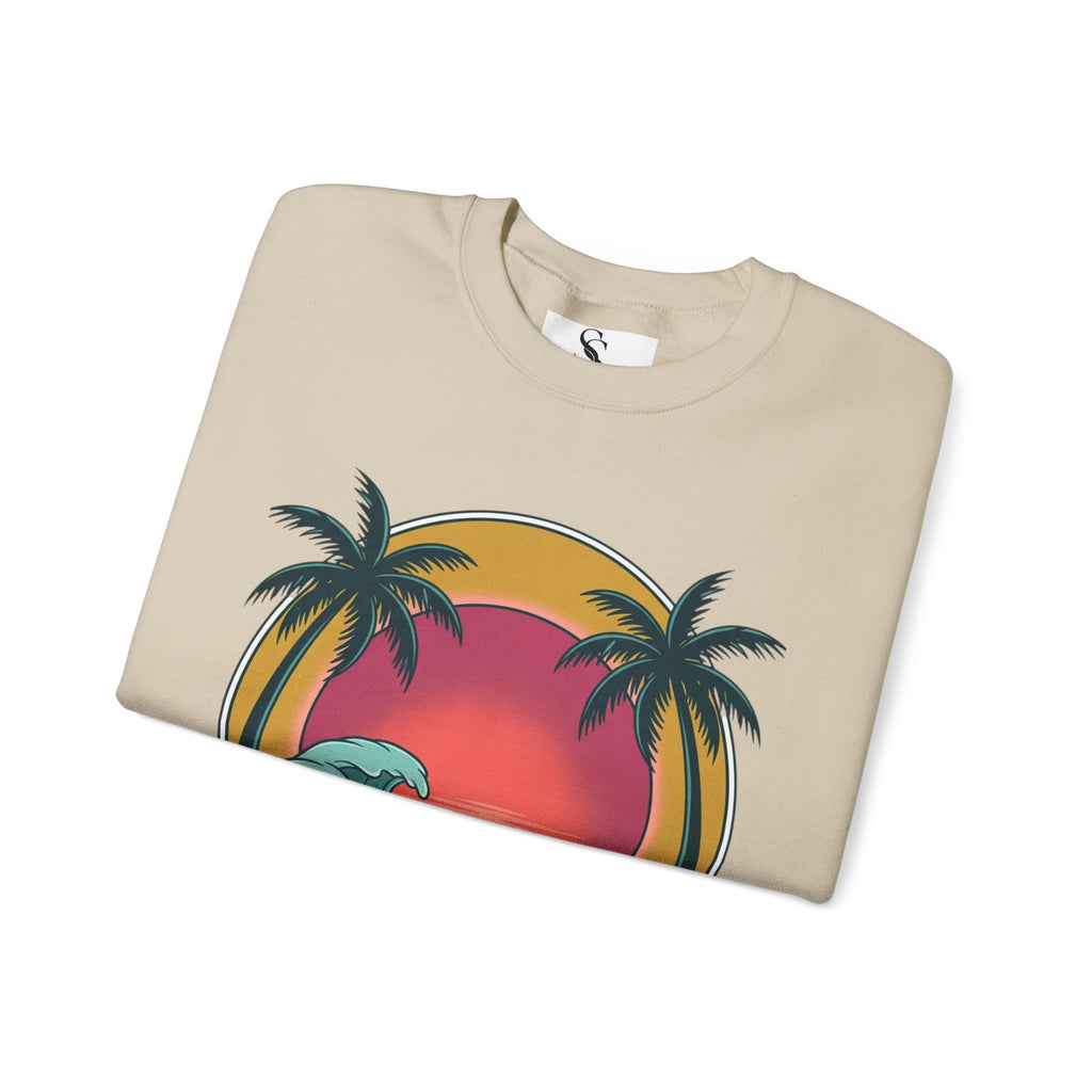 Endless Summer Crewneck Sweatshirt — Vintage Palm Beach Wave Graphic