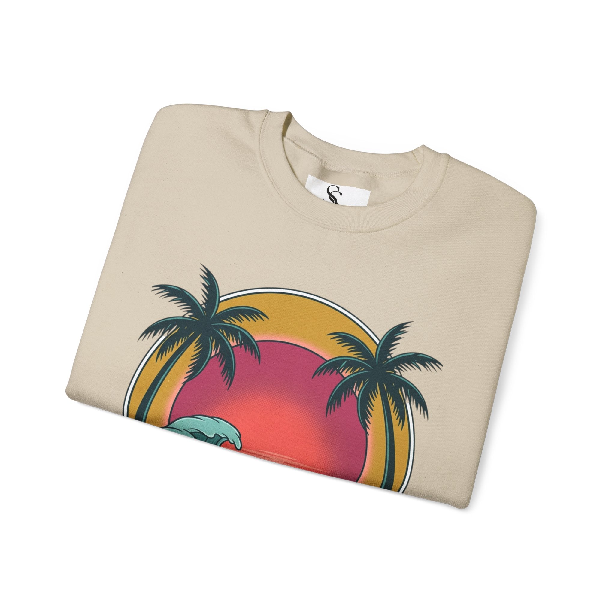 Endless Summer Crewneck Sweatshirt — Vintage Palm Beach Wave Graphic