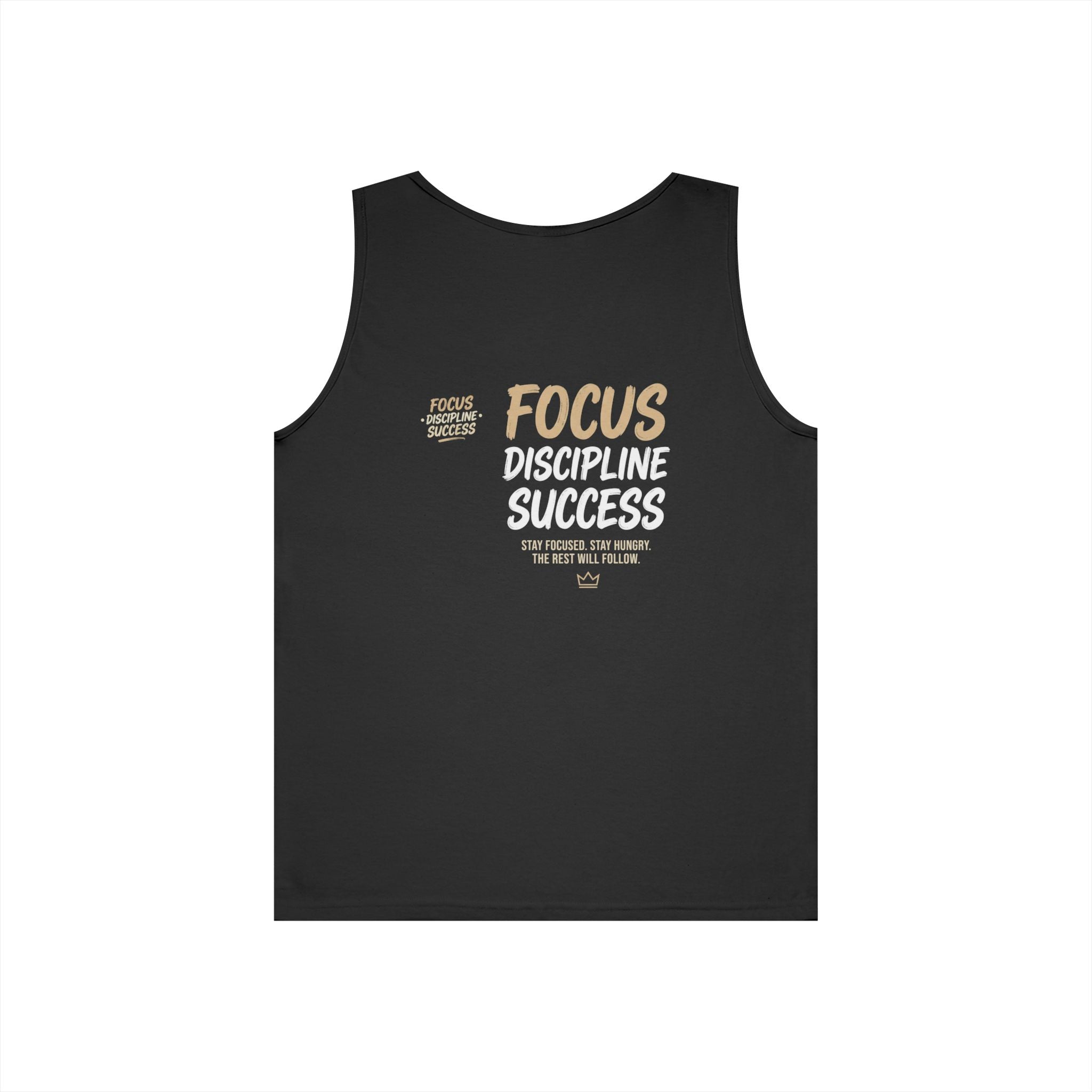 Motivational 'FOCUS Discipline Success' Cotton Tank Top