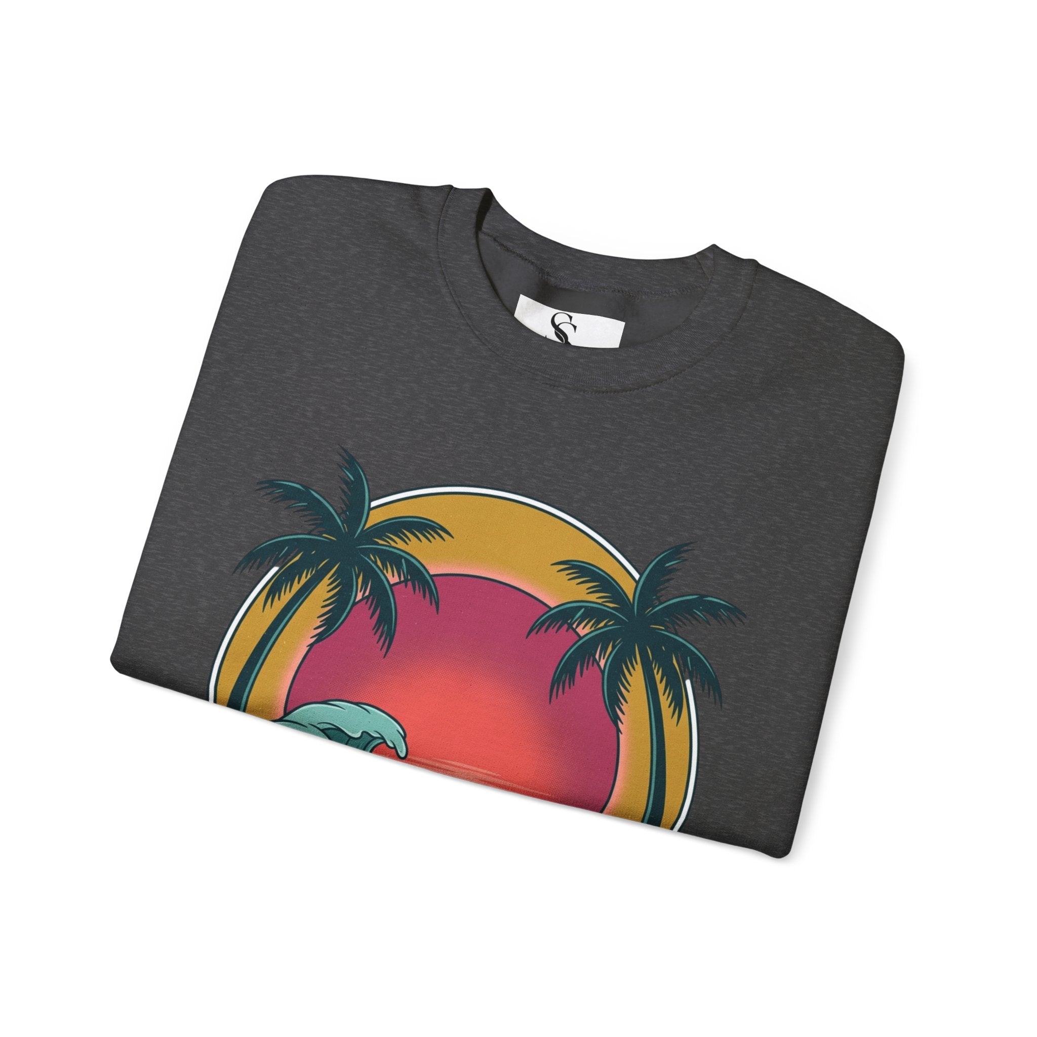 Endless Summer Crewneck Sweatshirt — Vintage Palm Beach Wave Graphic