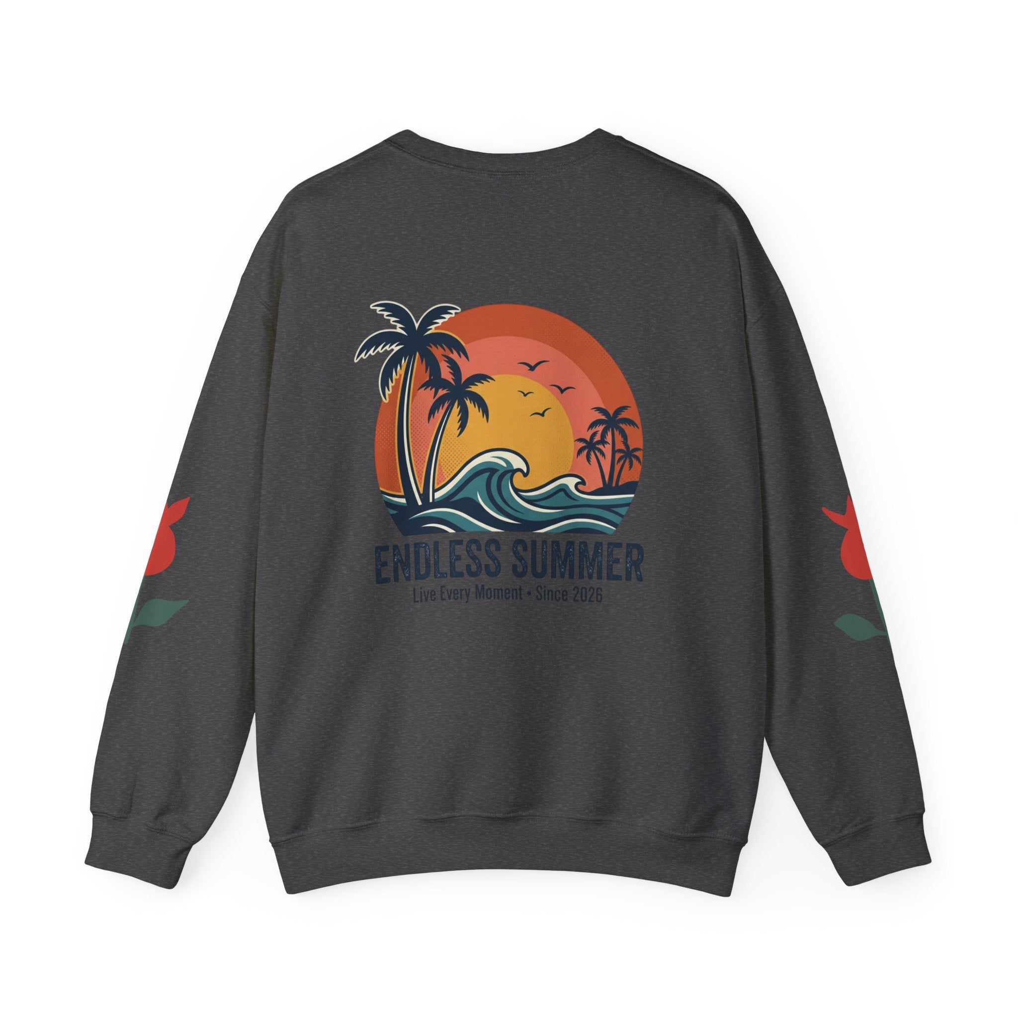 Endless Summer Crewneck Sweatshirt — Vintage Palm Beach Wave Graphic