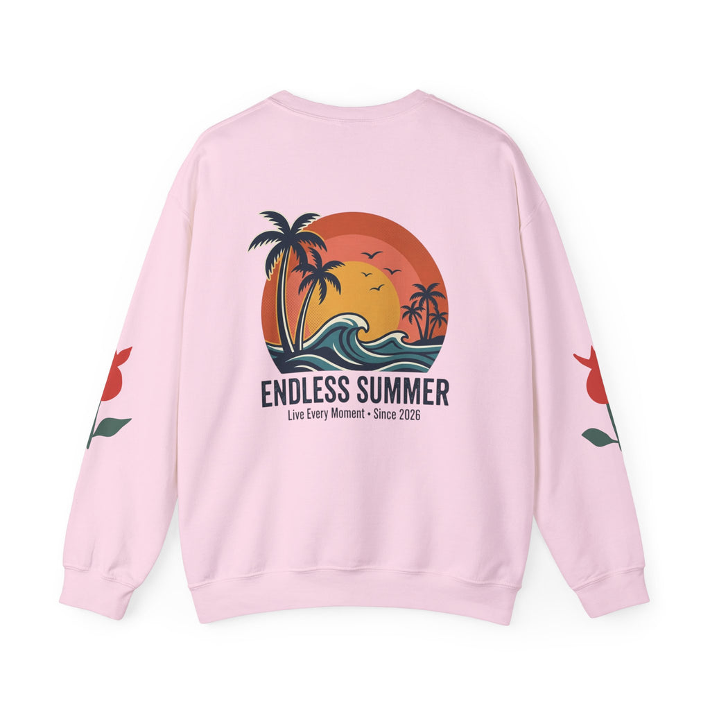 Endless Summer Crewneck Sweatshirt — Vintage Palm Beach Wave Graphic
