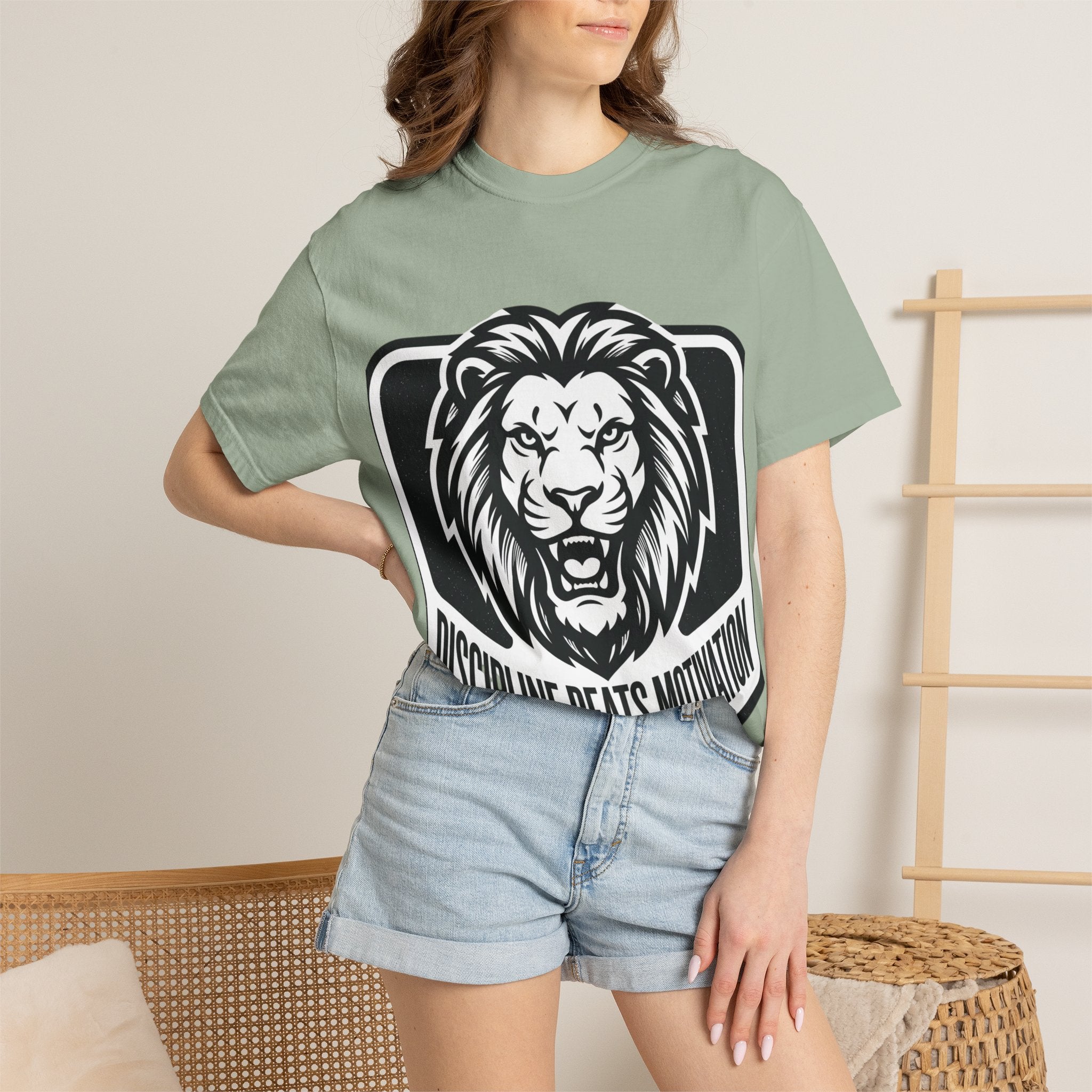 Discipline Beats Motivation Lion T-Shirt