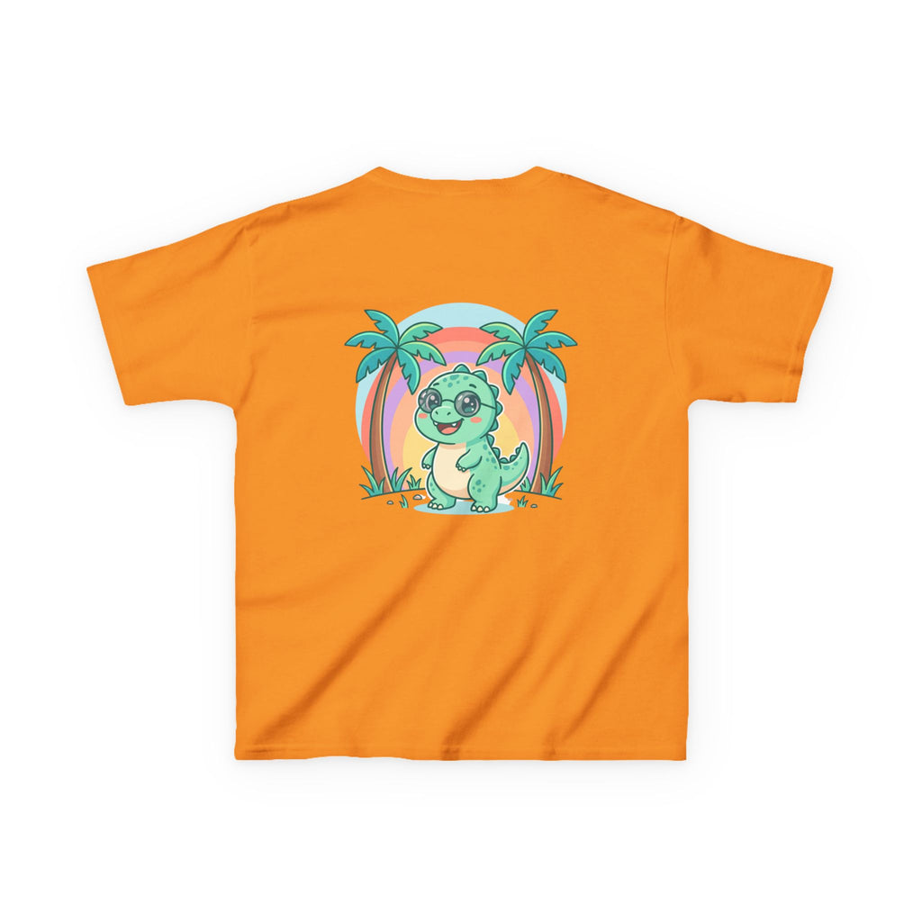 Kids Tee — "Adventure Awaits!" Dino Beach Graphic