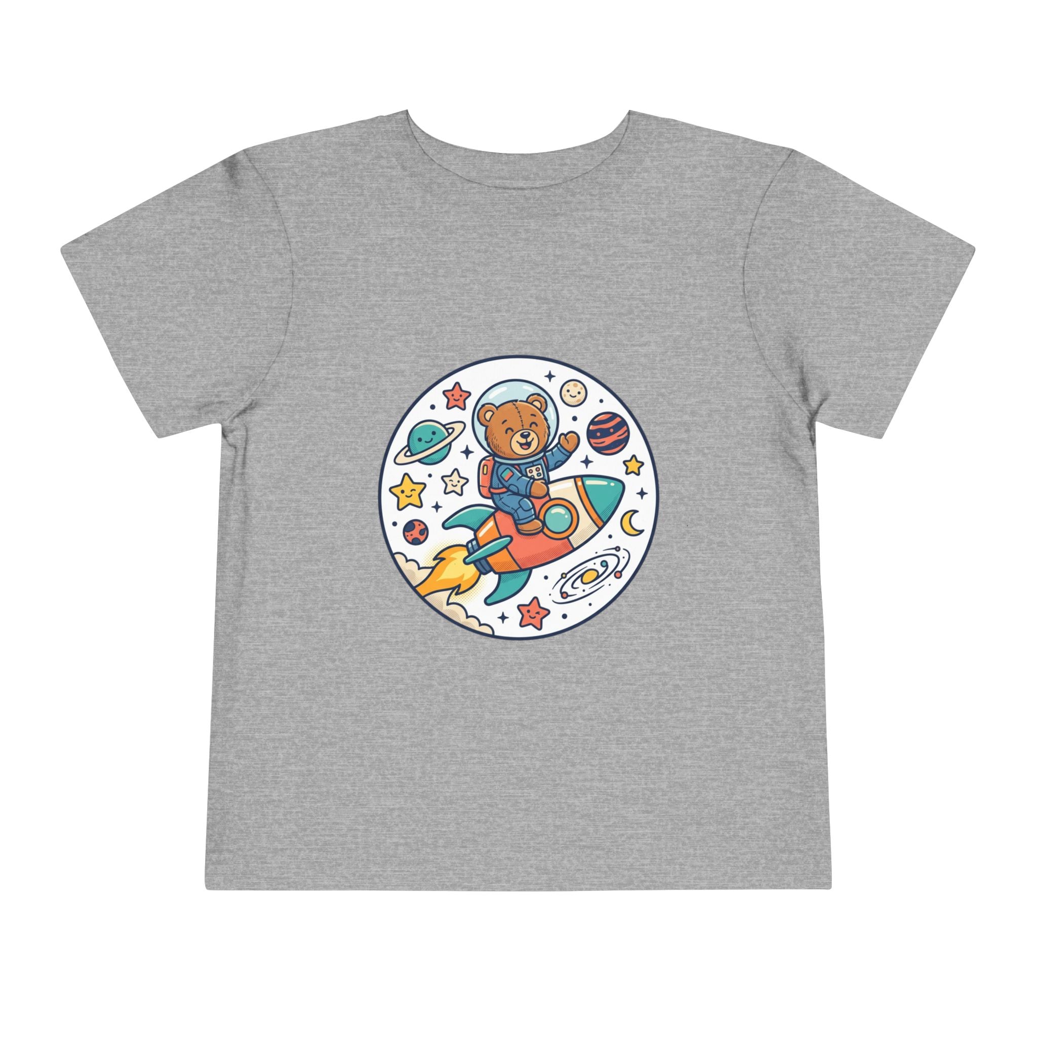 Toddler Tee — 'Dream Big Explore More' Space Bear Rocket Shirt