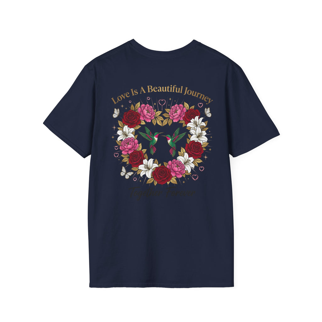 Heart Floral Graphic T-Shirt — "Made With Love" Chest Print