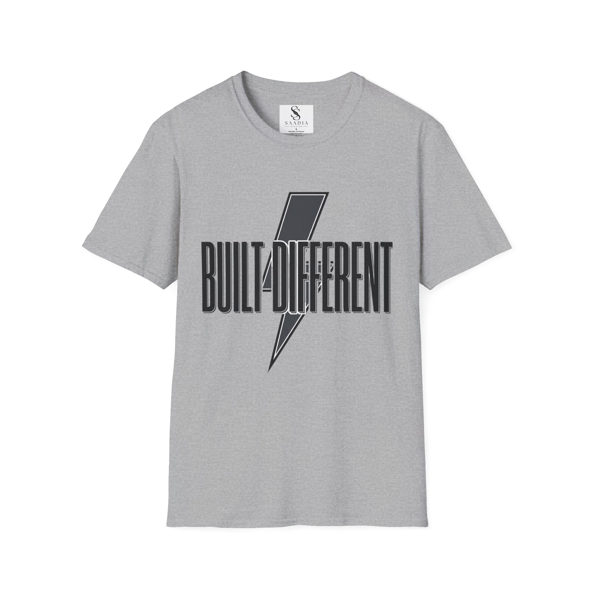 Built Different Lightning Bolt T‑Shirt — Inspirational Graphic Tee