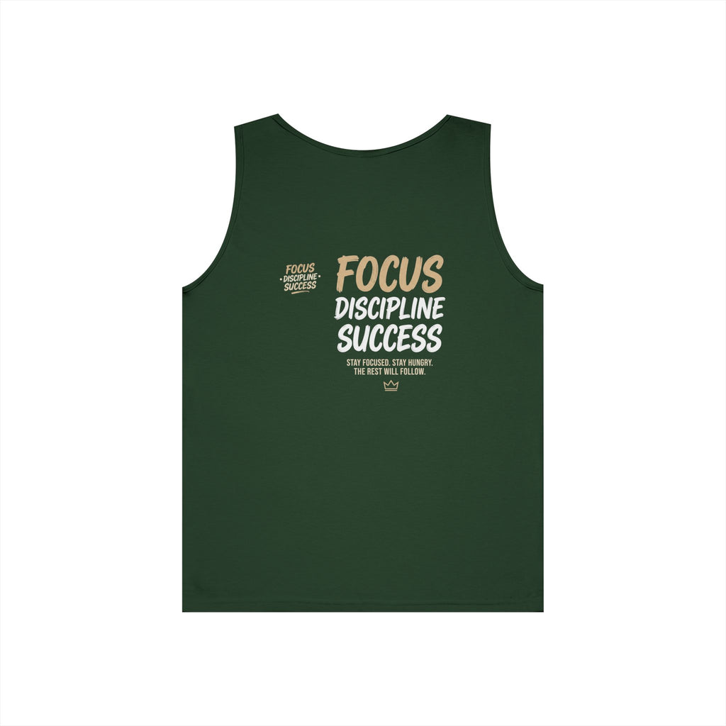 Motivational 'FOCUS Discipline Success' Cotton Tank Top