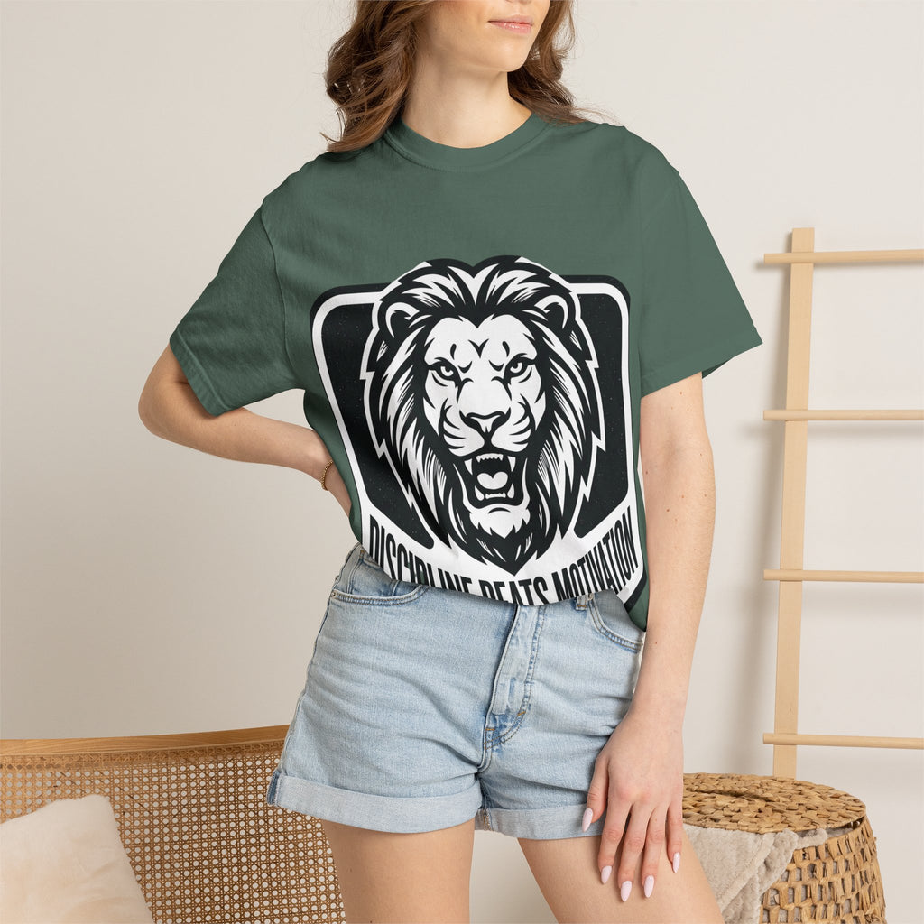 Discipline Beats Motivation Lion T-Shirt