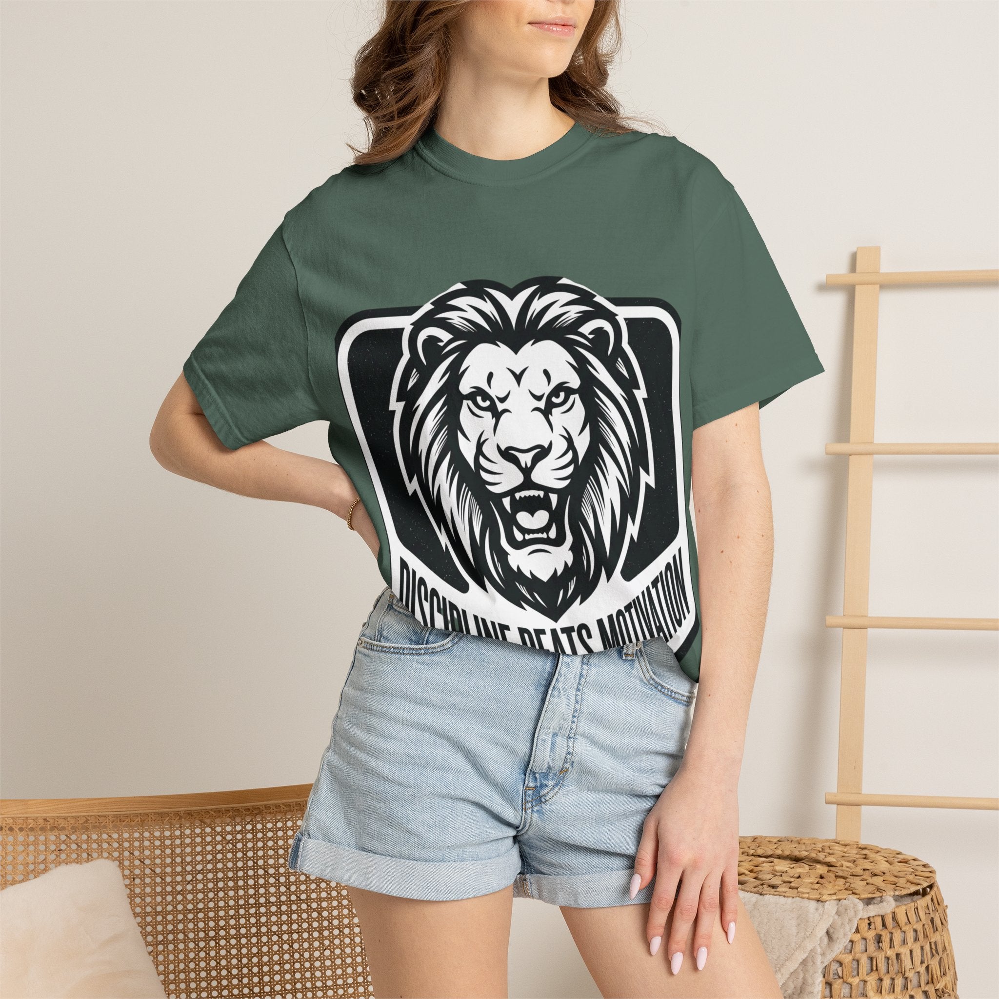 Discipline Beats Motivation Lion T-Shirt