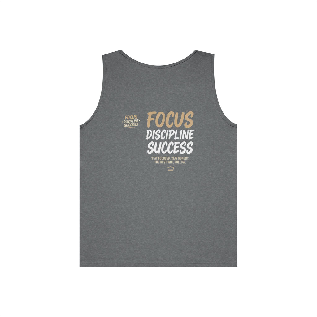Motivational 'FOCUS Discipline Success' Cotton Tank Top