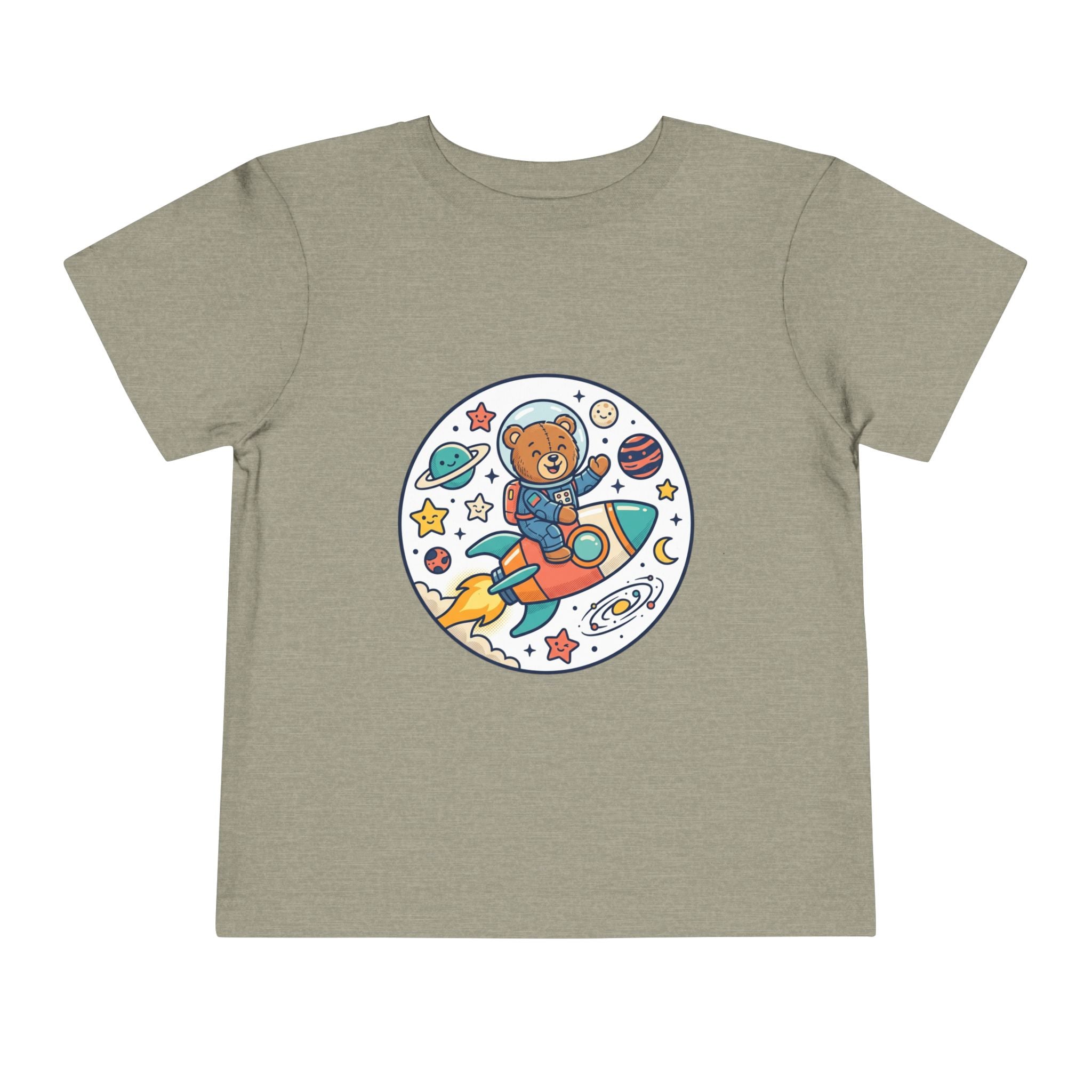 Toddler Tee — 'Dream Big Explore More' Space Bear Rocket Shirt