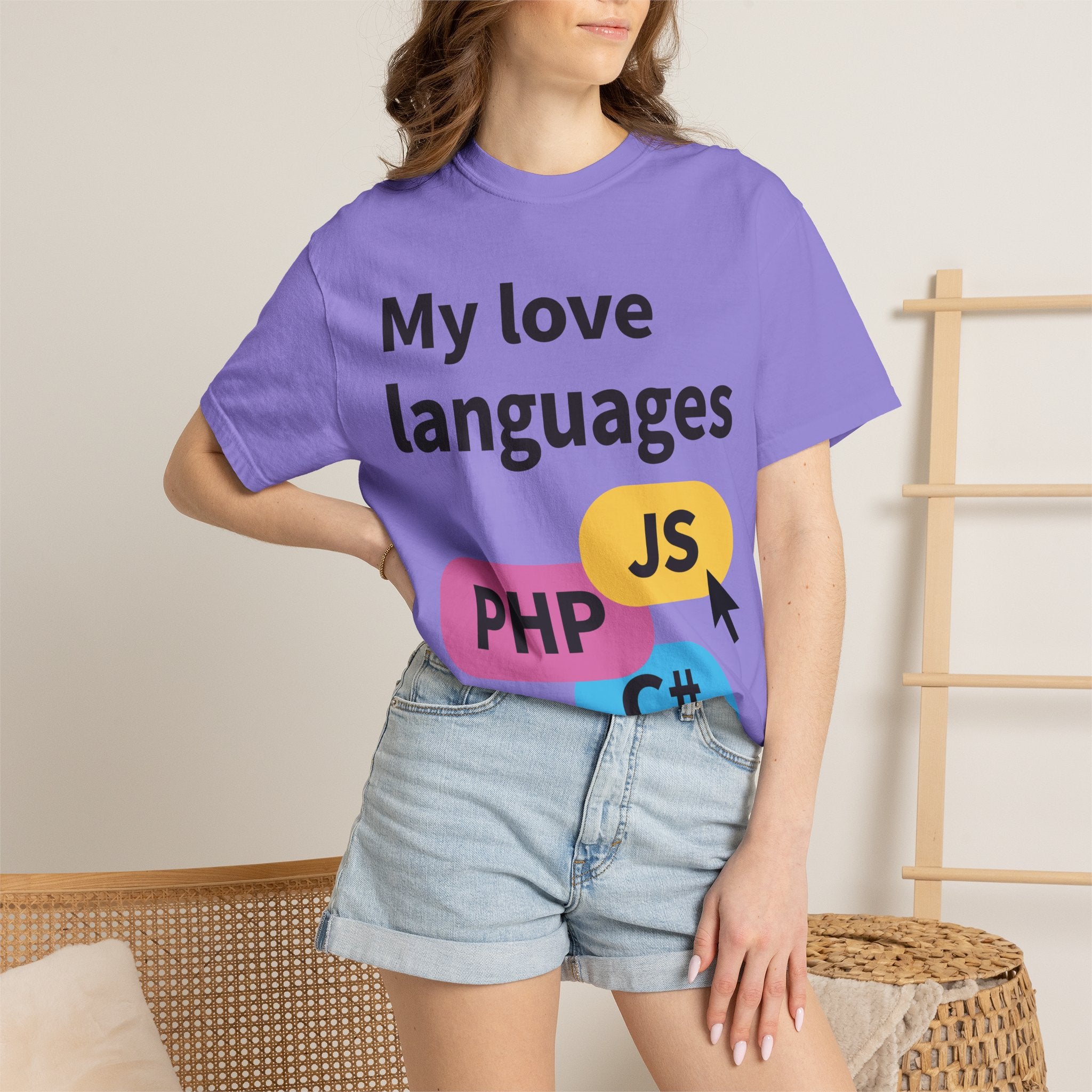 My Love Languages T-Shirt — Funny Programmer Tee (PHP • JS • C#)