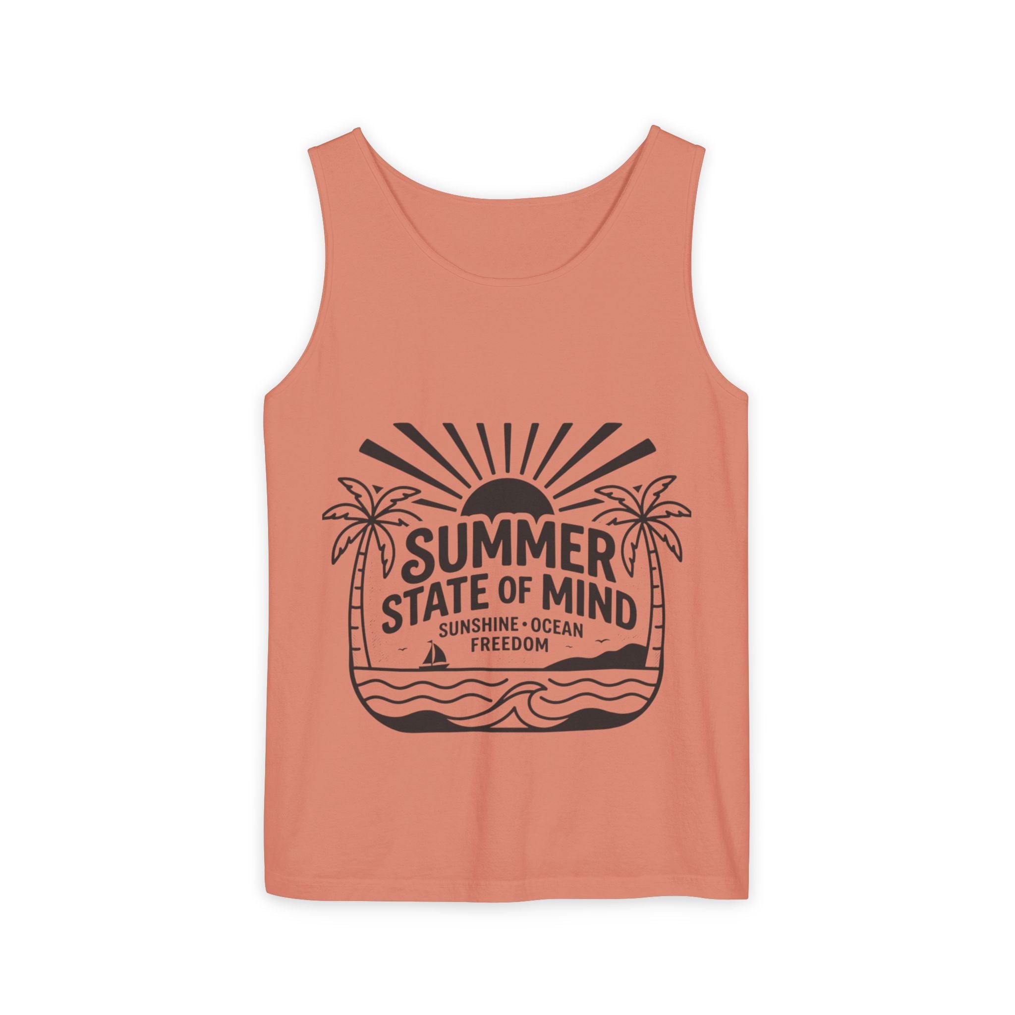 Summer State of Mind Tank Top – 'Good Vibes Only' Beach Graphic