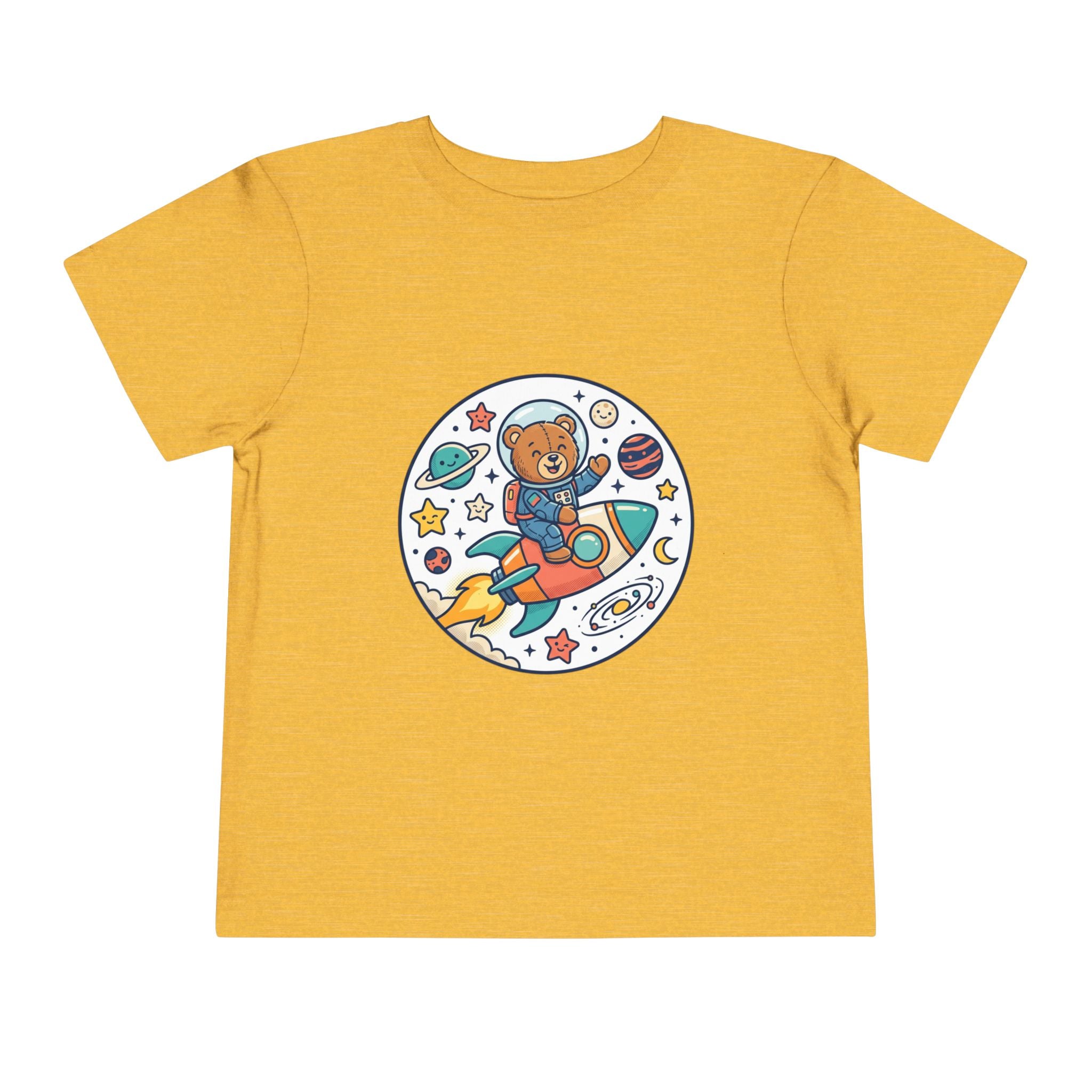 Toddler Tee — 'Dream Big Explore More' Space Bear Rocket Shirt