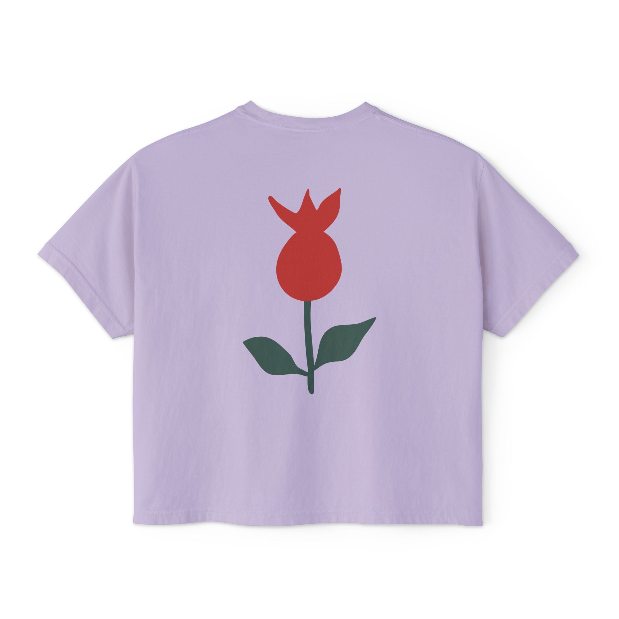 Be Mine Heart Script Boxy Tee — Valentine Rose Graphic Top