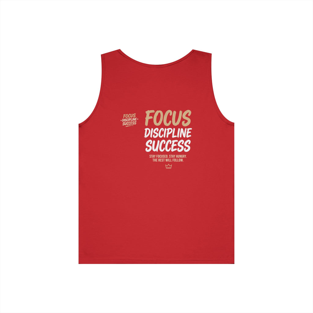 Motivational 'FOCUS Discipline Success' Cotton Tank Top