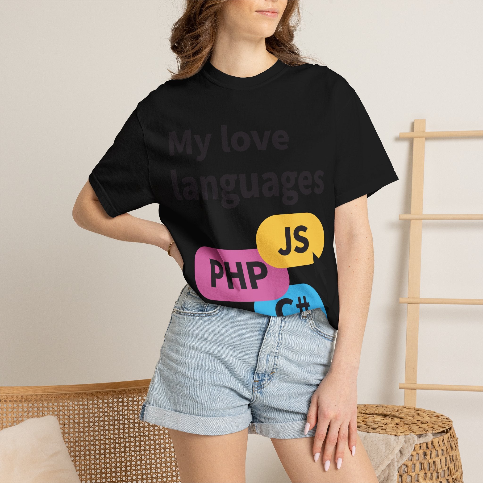 My Love Languages T-Shirt — Funny Programmer Tee (PHP • JS • C#)