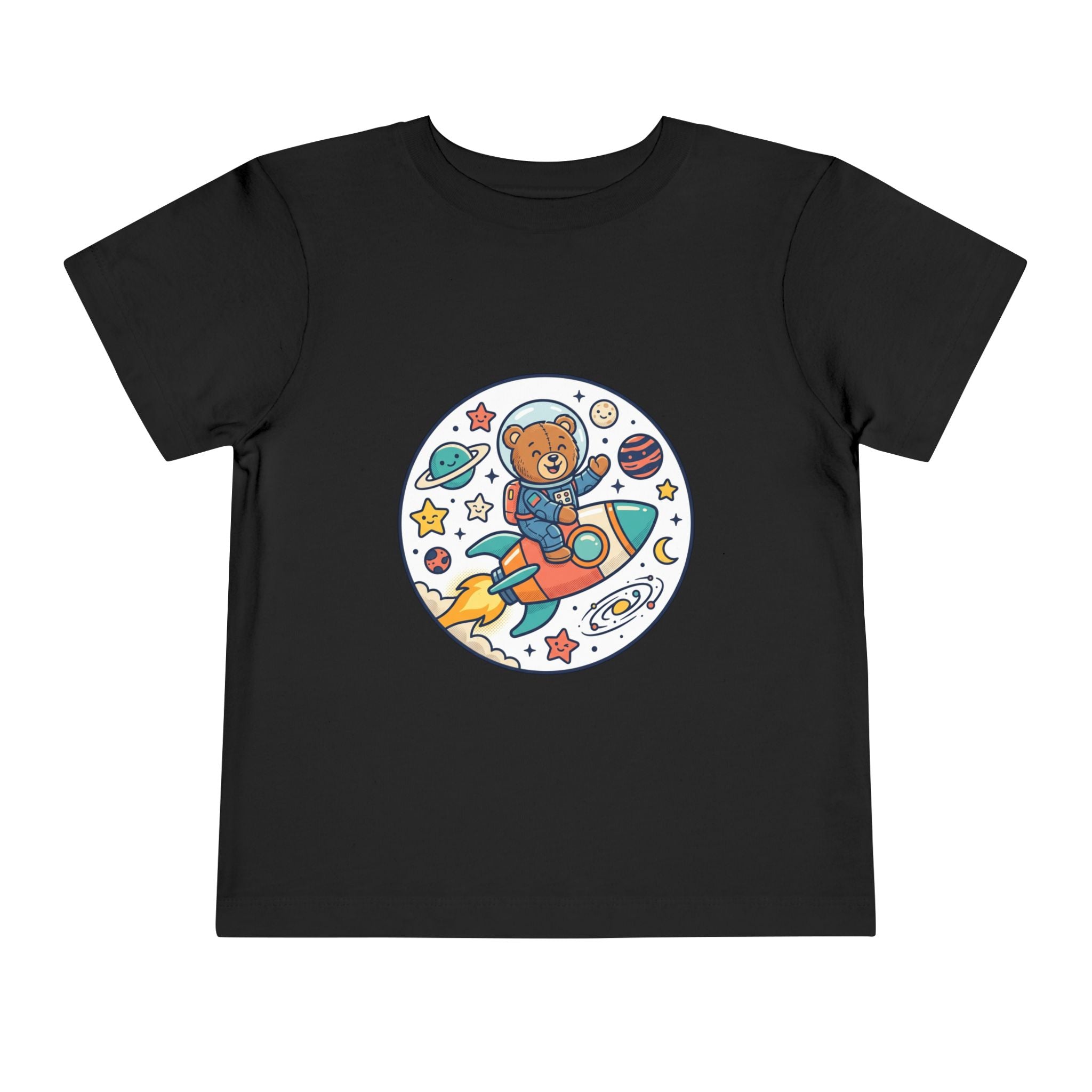 Toddler Tee — 'Dream Big Explore More' Space Bear Rocket Shirt