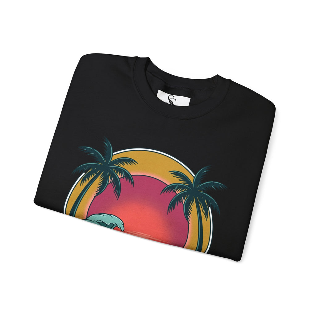 Endless Summer Crewneck Sweatshirt — Vintage Palm Beach Wave Graphic